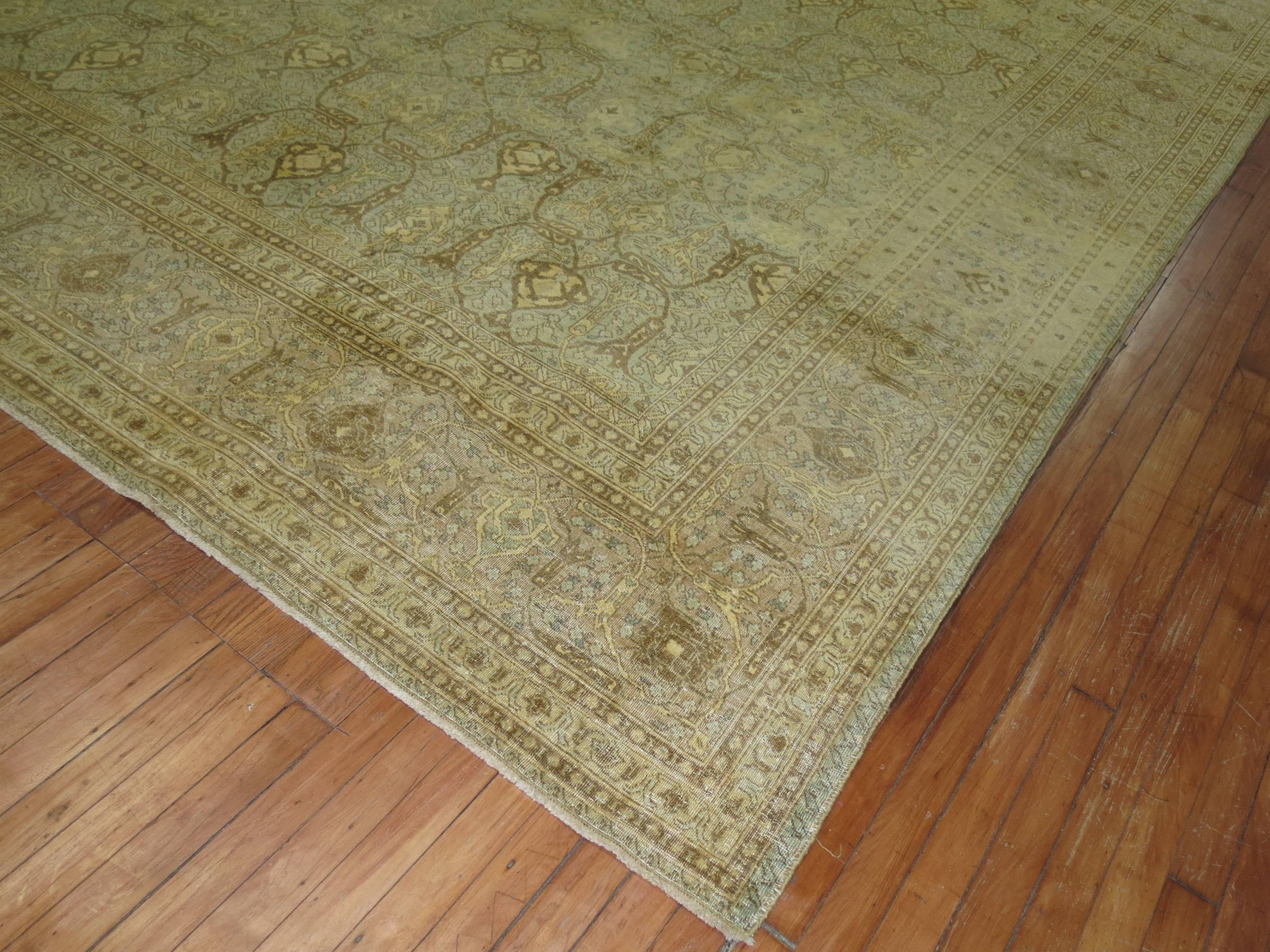 20th Century Zabihi Collection Large Antique Persian Isfahan Carpet For Sale