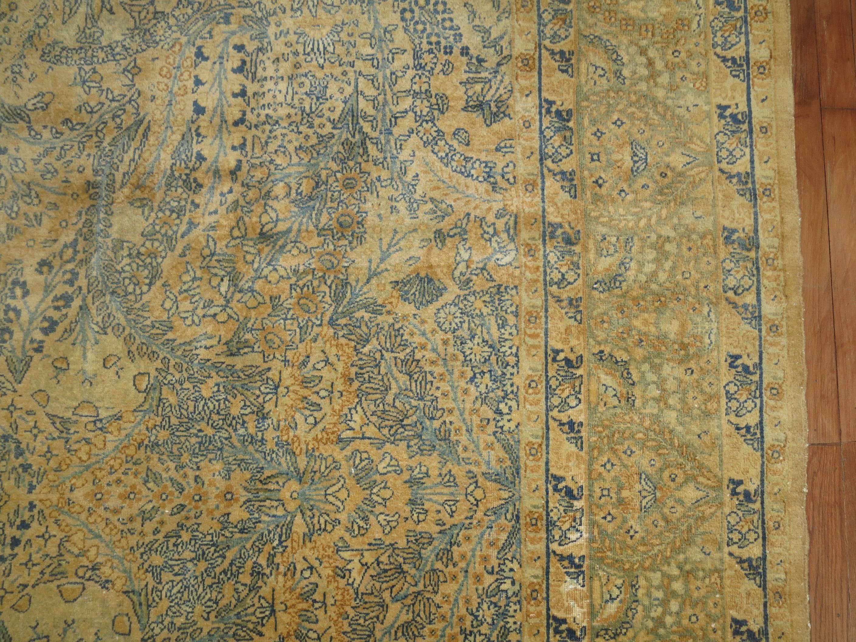 20th Century Zabihi Collection Antique Persian Kerman Rug For Sale