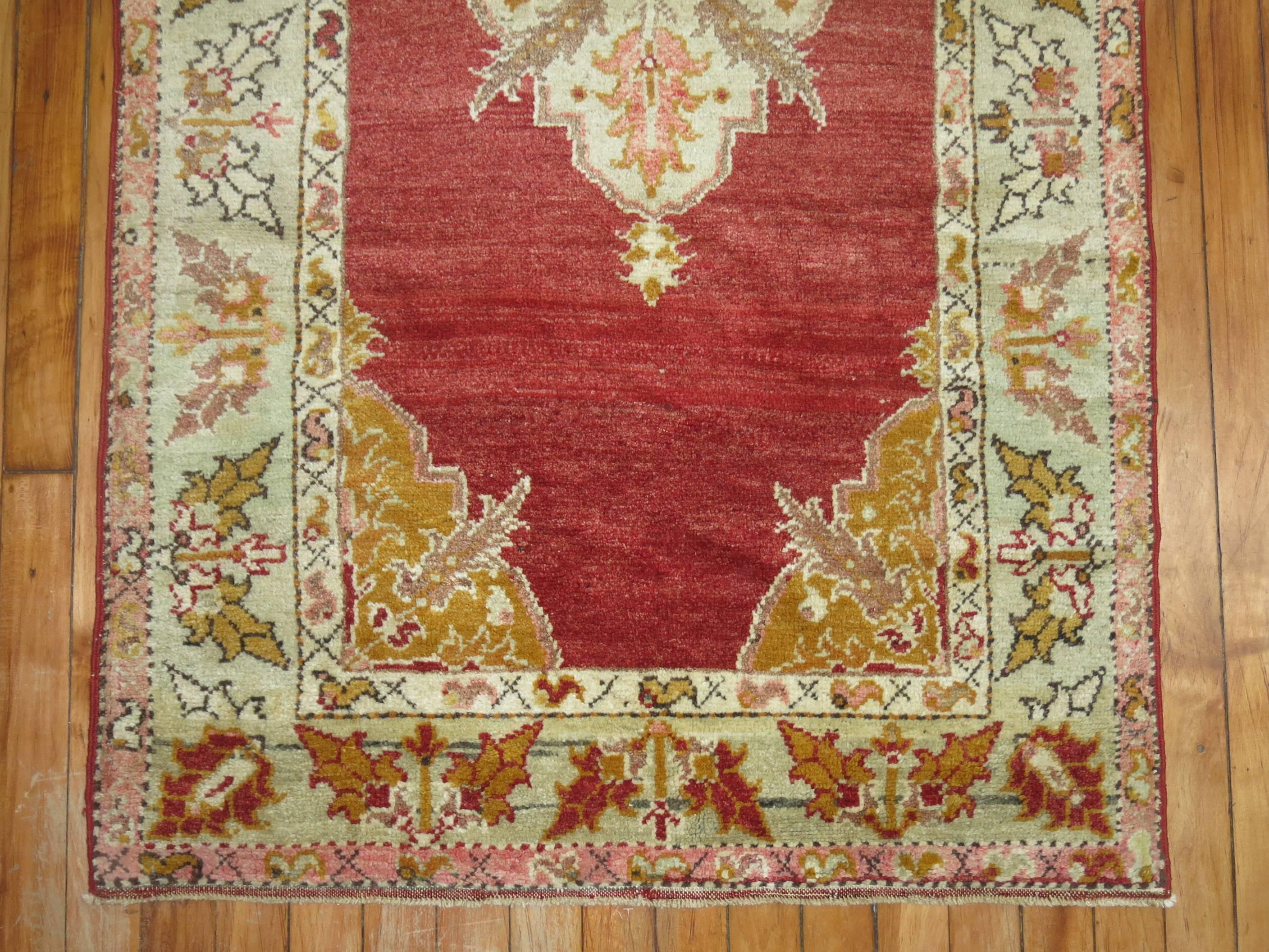 Antiker türkischer Scatter-Überwurf-Teppich (Agra) im Angebot