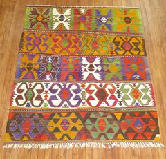 Zabihi Collection Colorful Vintage Kilim