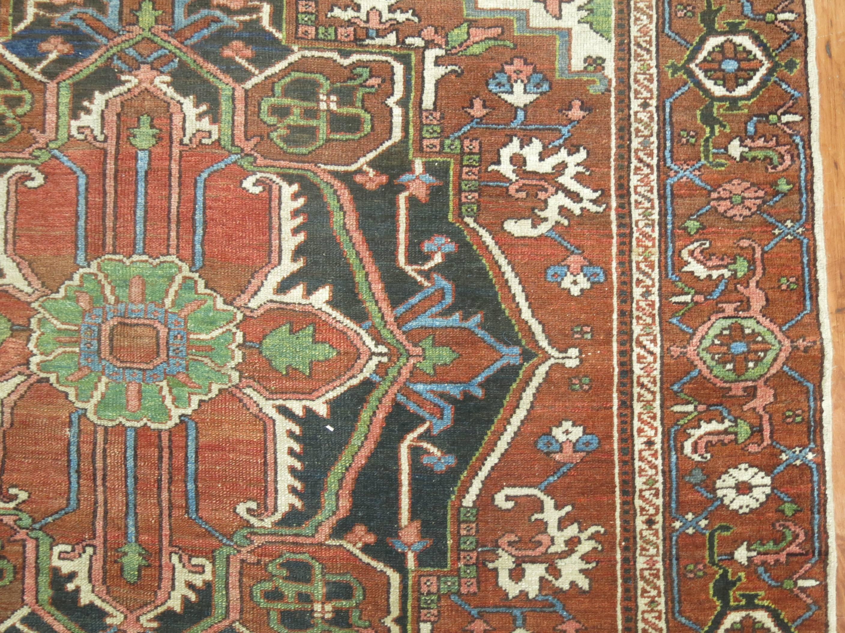 Persian Heriz Serapi Rug In Excellent Condition In New York, NY