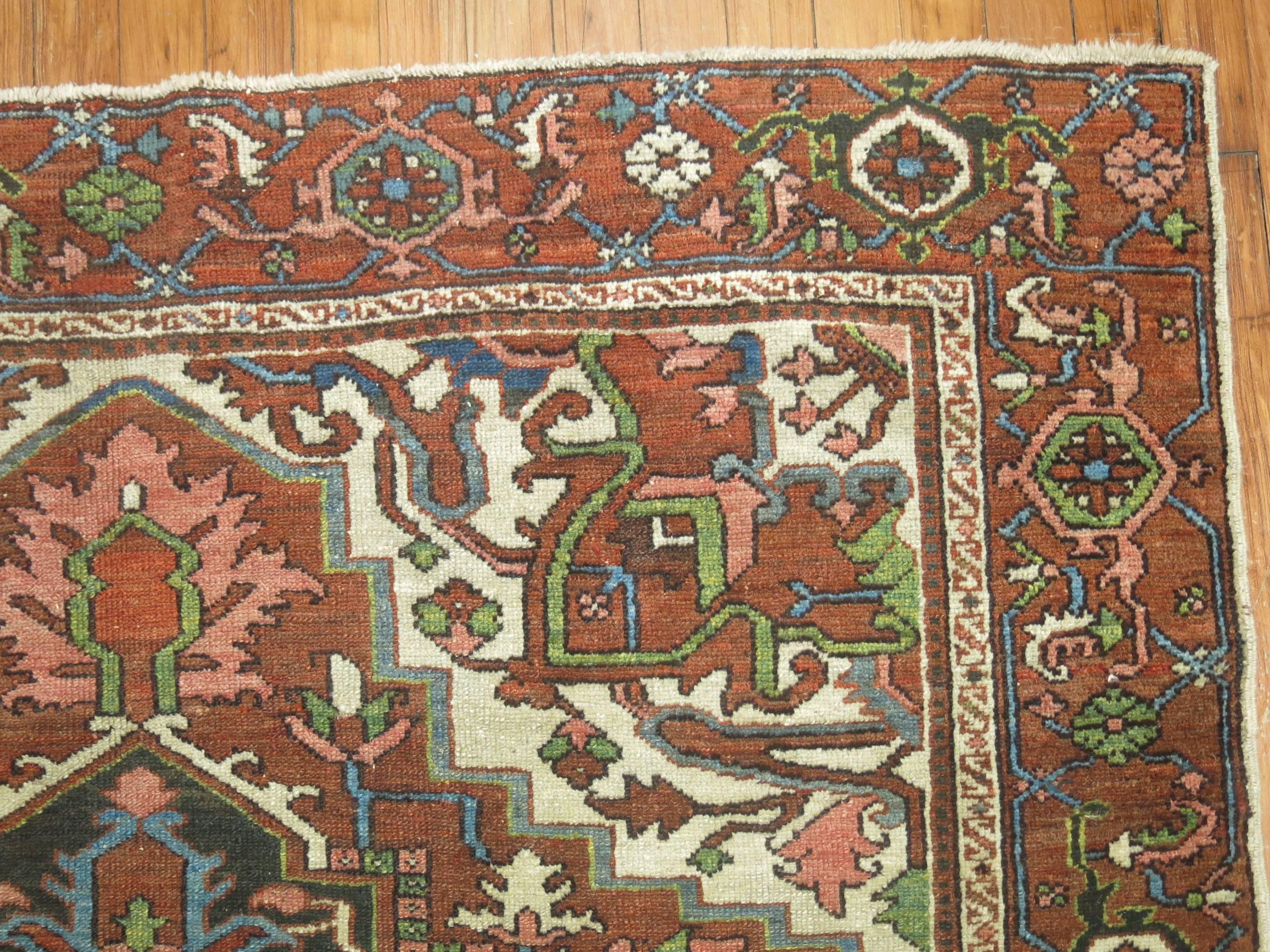Wool Persian Heriz Serapi Rug