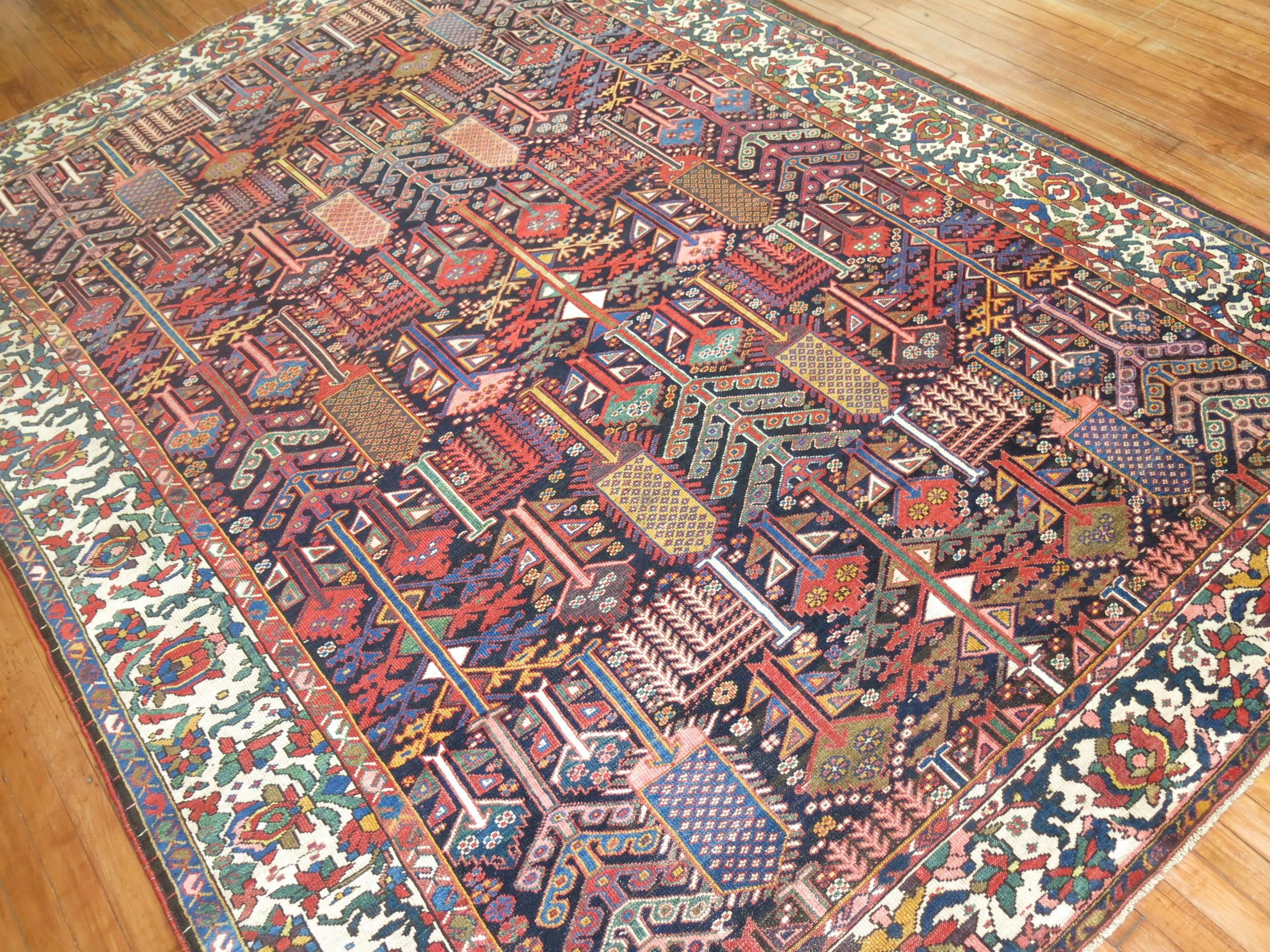 Antique Persian Bakhtiari Willow Tree Carpet 1