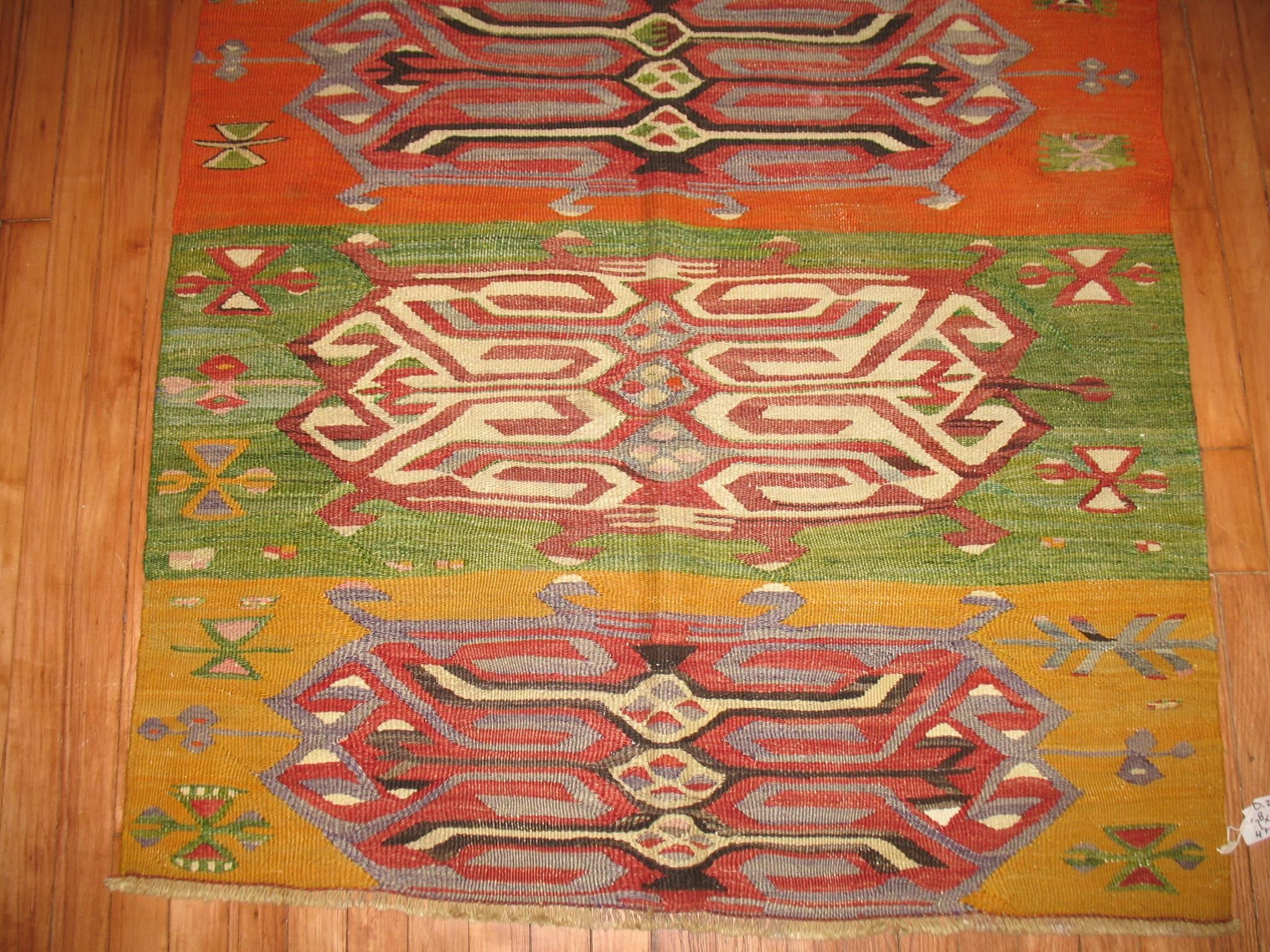 Vintage Turkish Kilim In Excellent Condition In New York, NY