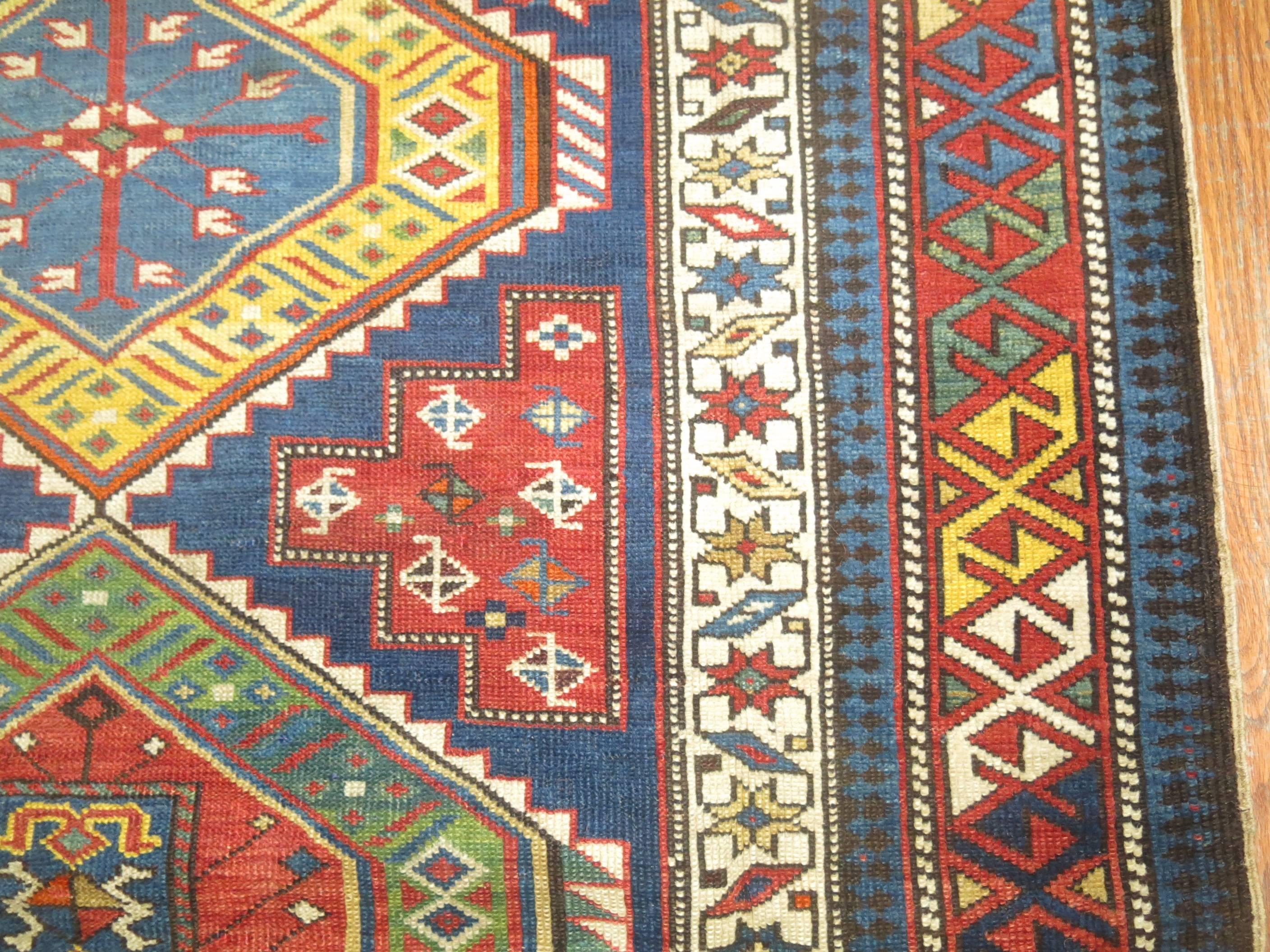 Spectacular early 20th century antique decorative and collectible shirvan rug.

As a result of European demand, Shirvan Caucasian rug designs in the late 19th century and early 20th century initially became more intricate, with increasingly fine