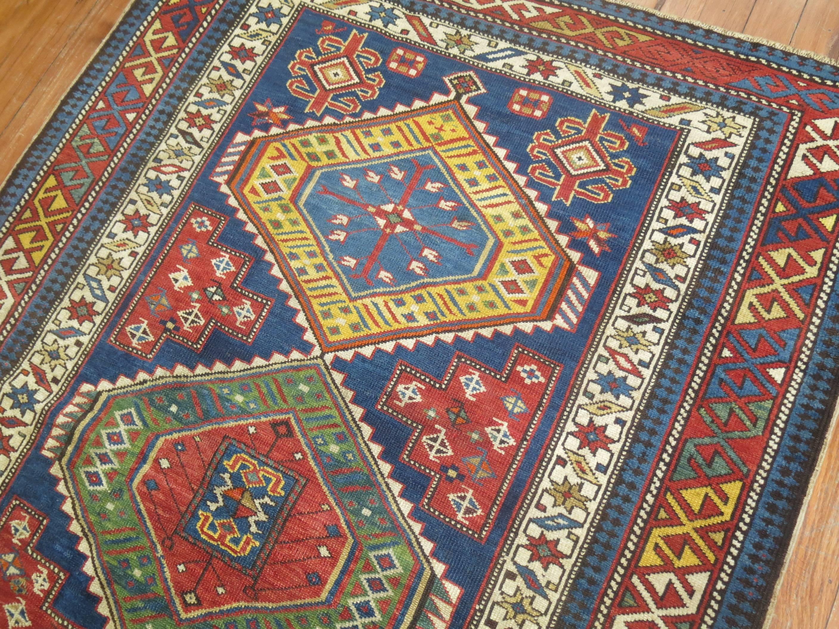 Antique Shirvan Caucasian Oriental Rug In Excellent Condition In New York, NY