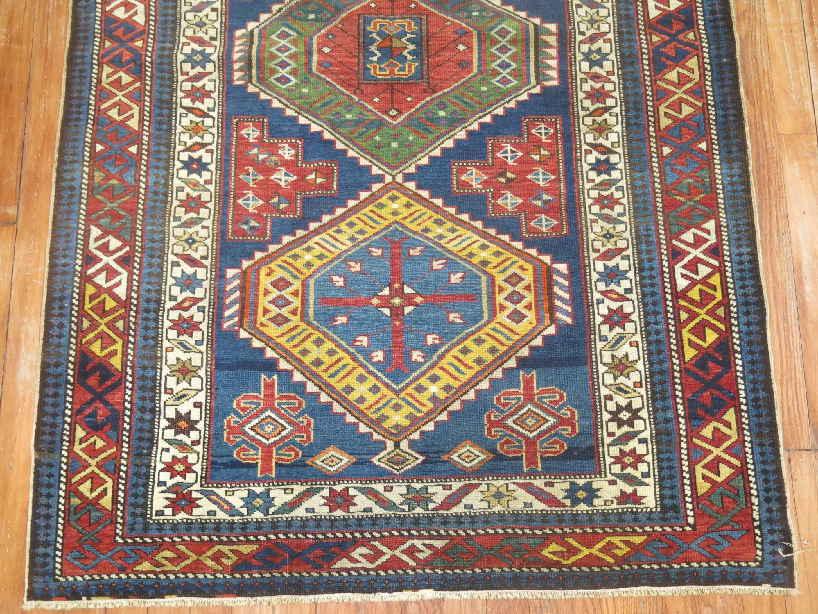 Dutch Colonial Antique Shirvan Caucasian Oriental Rug