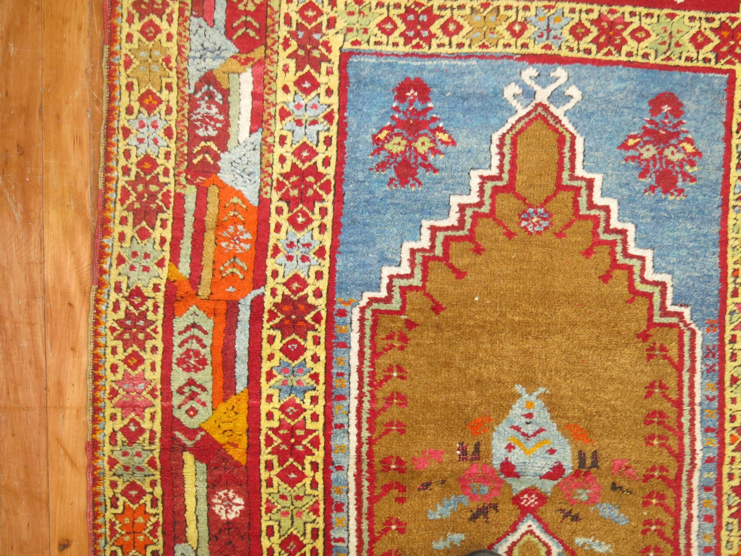 Hand-Woven Turkish Melas Prayer Rug