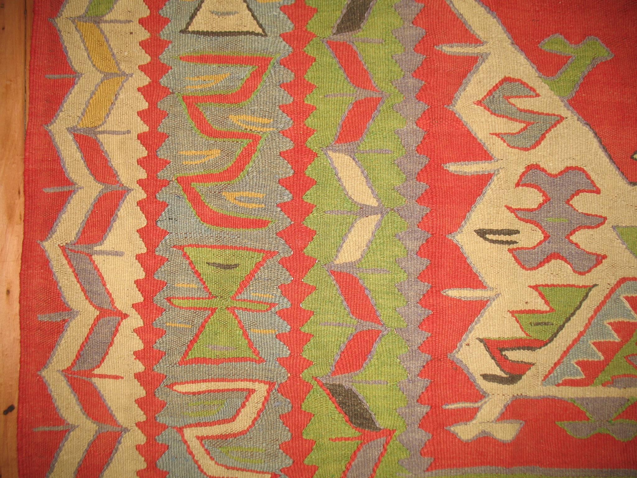 Vintage Oushak Kilim 1