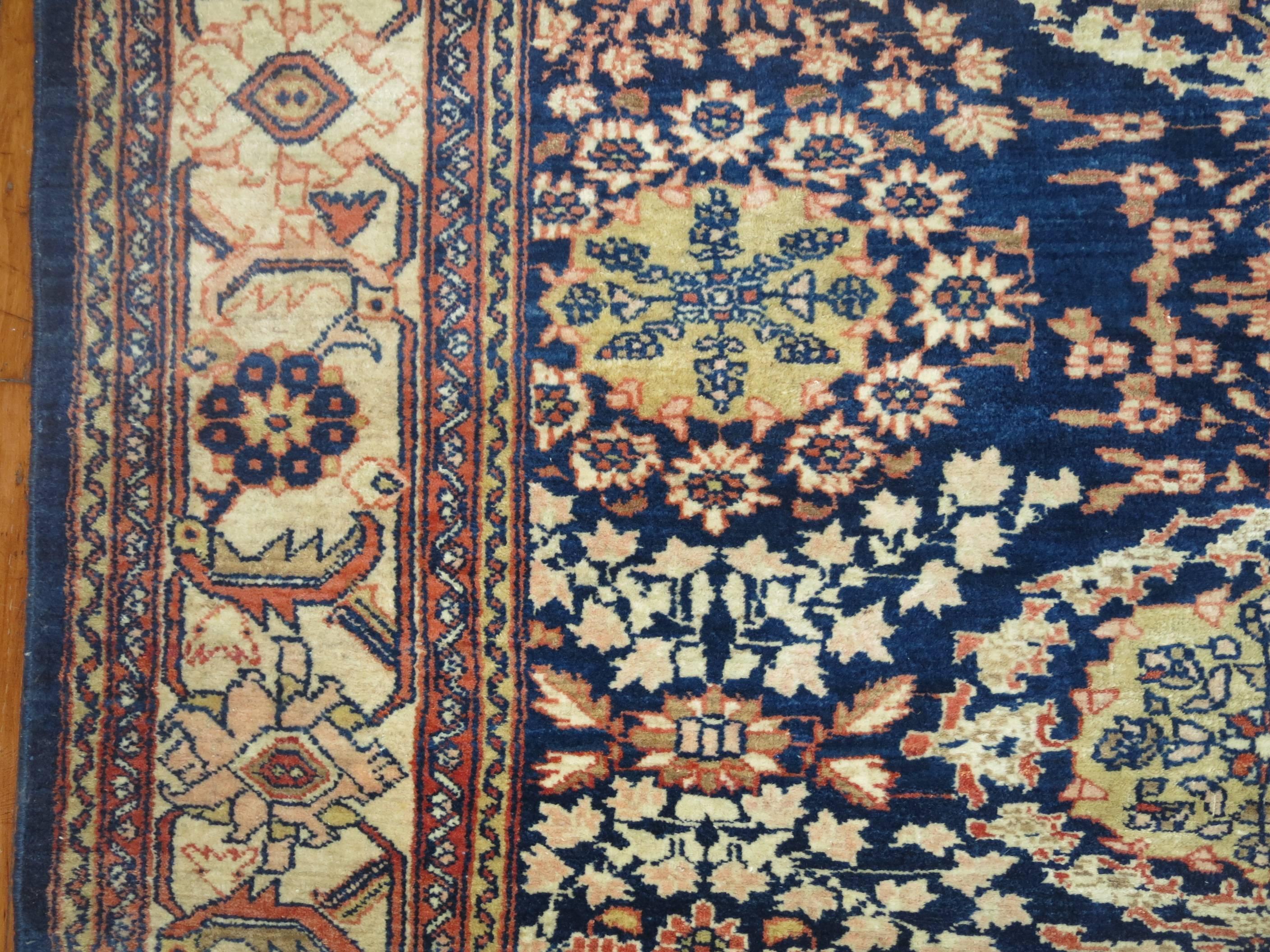 Sultanabad Blue Persian Mahal Carpet For Sale