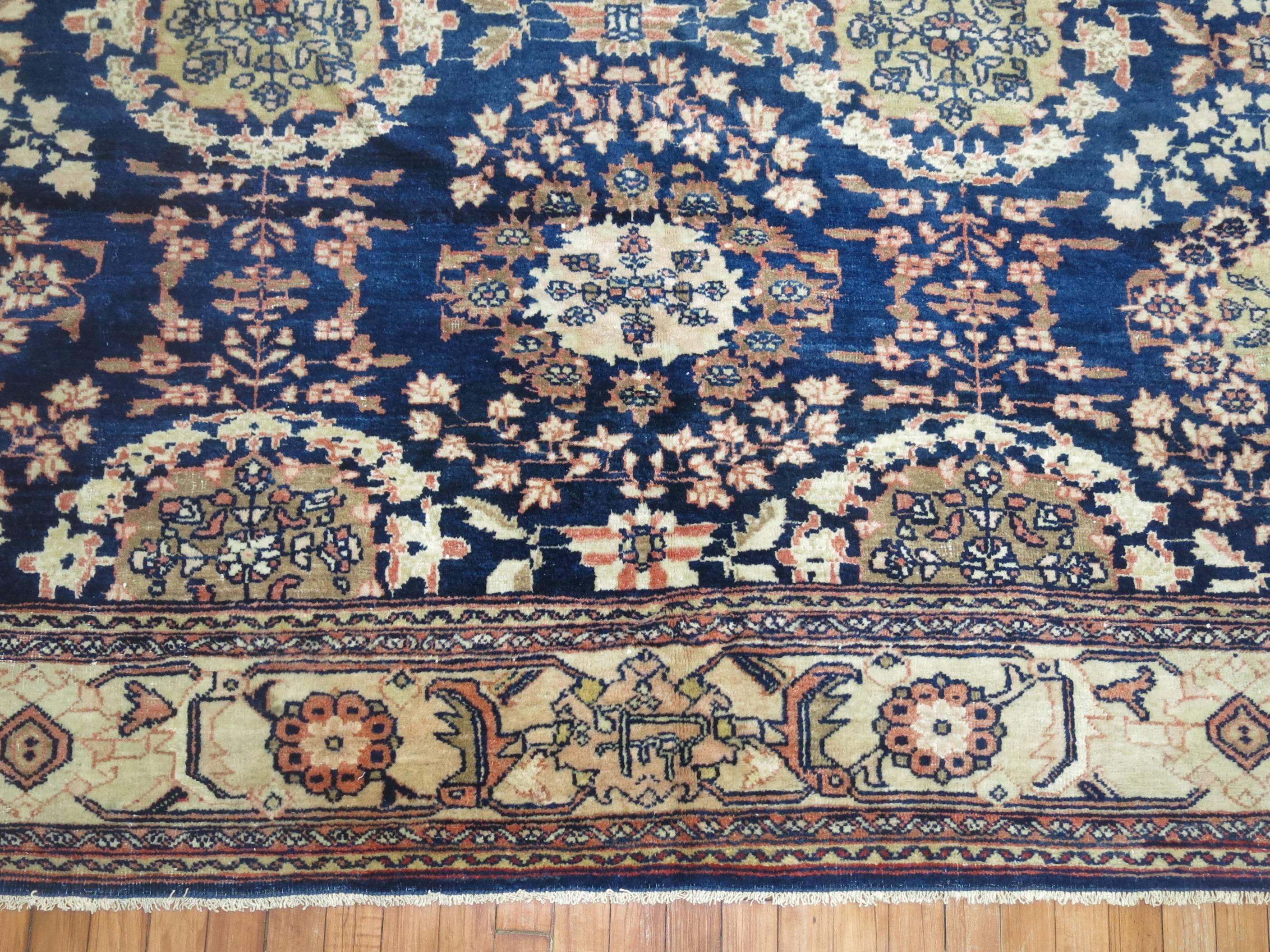 20th Century Blue Persian Mahal Carpet For Sale