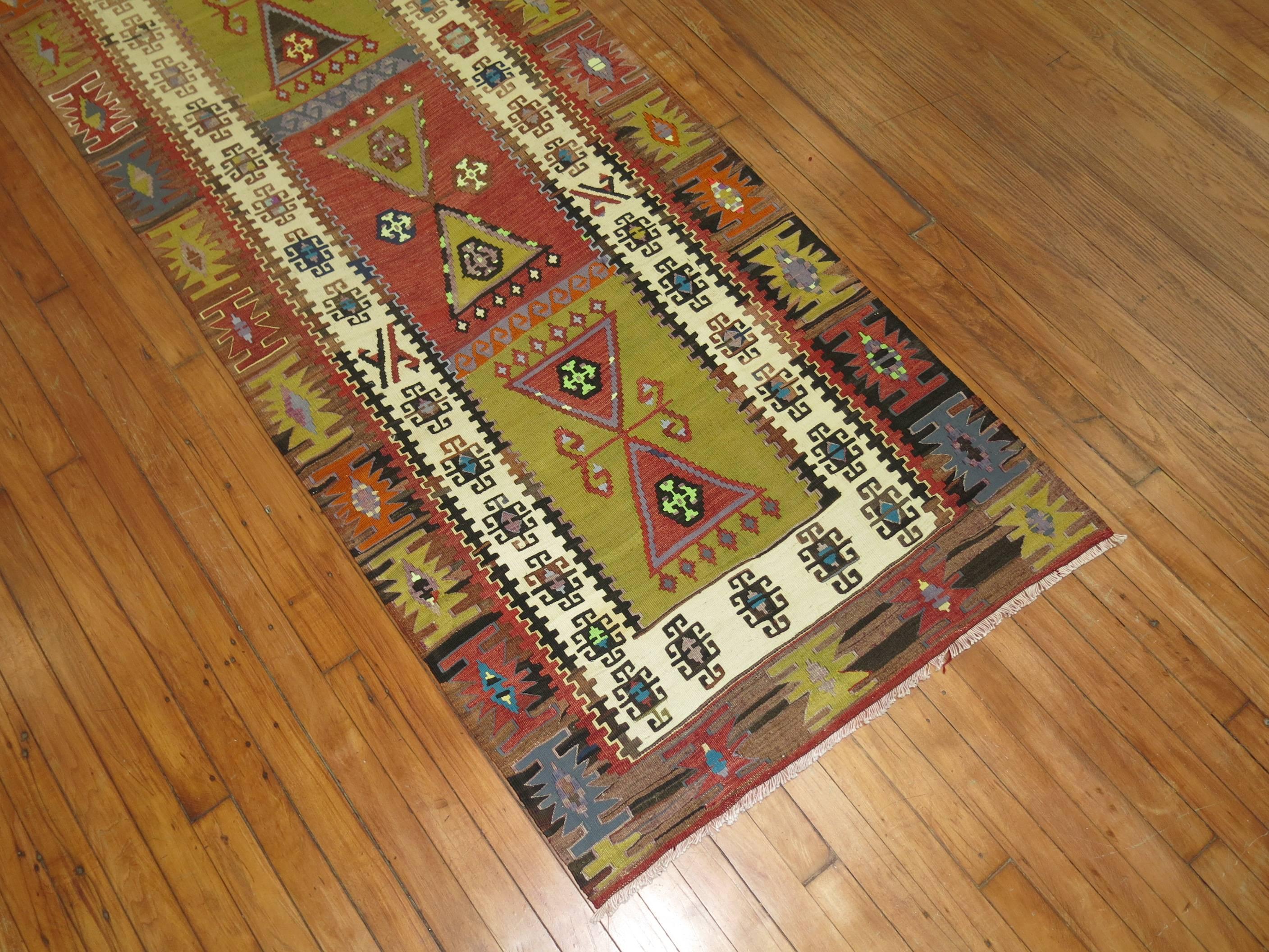 Antique Kilim Runner In Excellent Condition For Sale In New York, NY