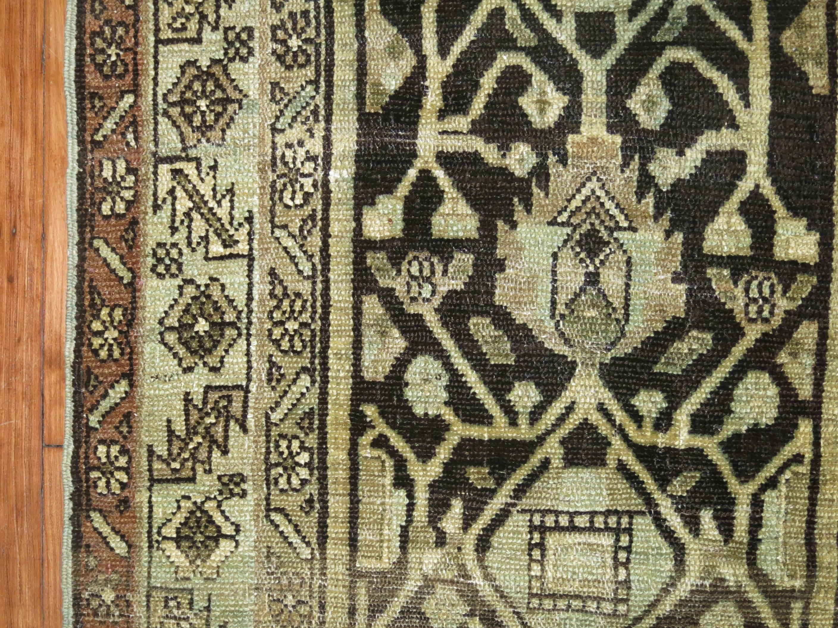 Persian Malayer runner in predominant browns and charcoal.