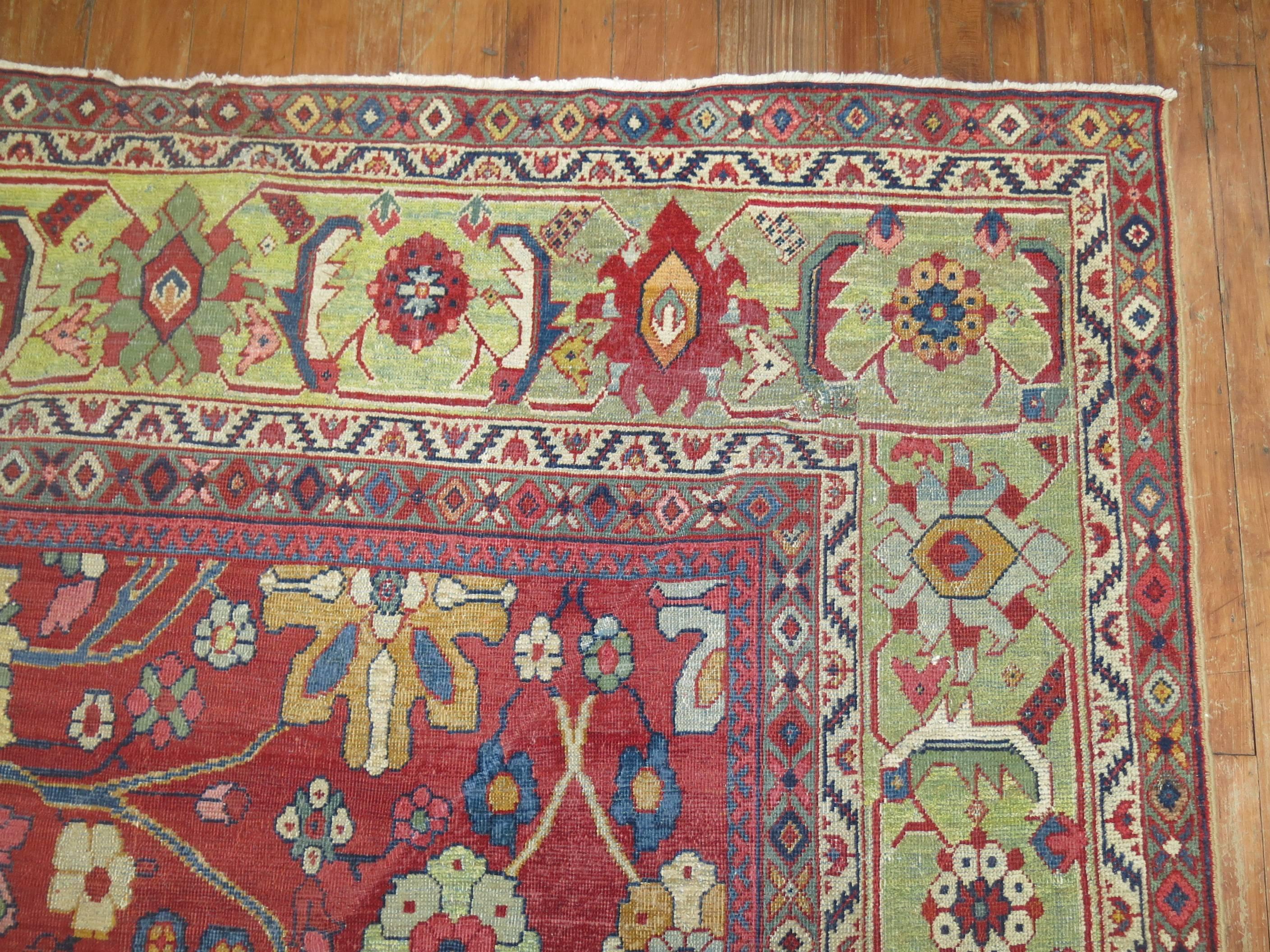 Antiker persischer Mahal-Teppich im Zustand „Gut“ im Angebot in New York, NY