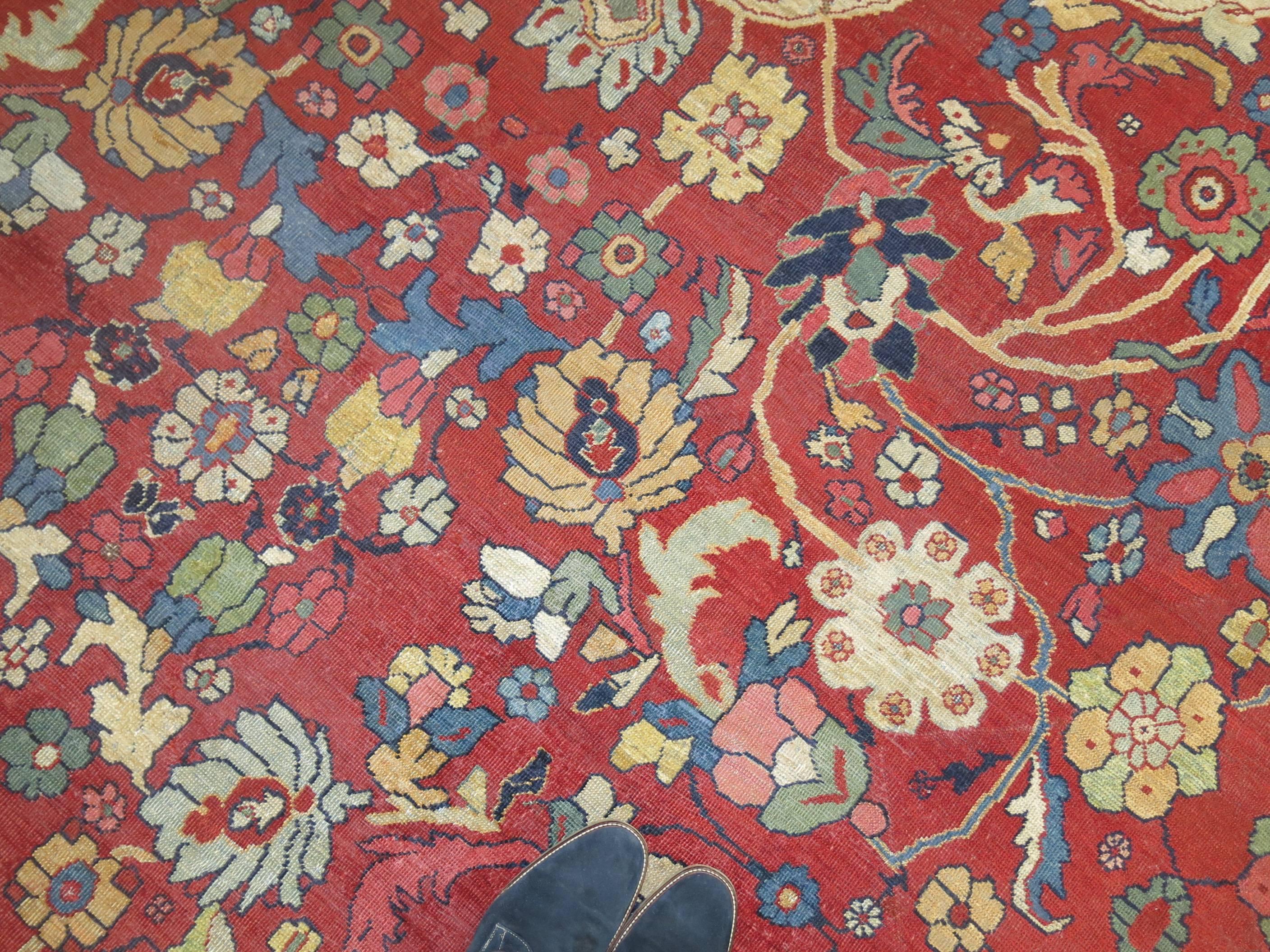 Wool Antique Persian Mahal Rug For Sale