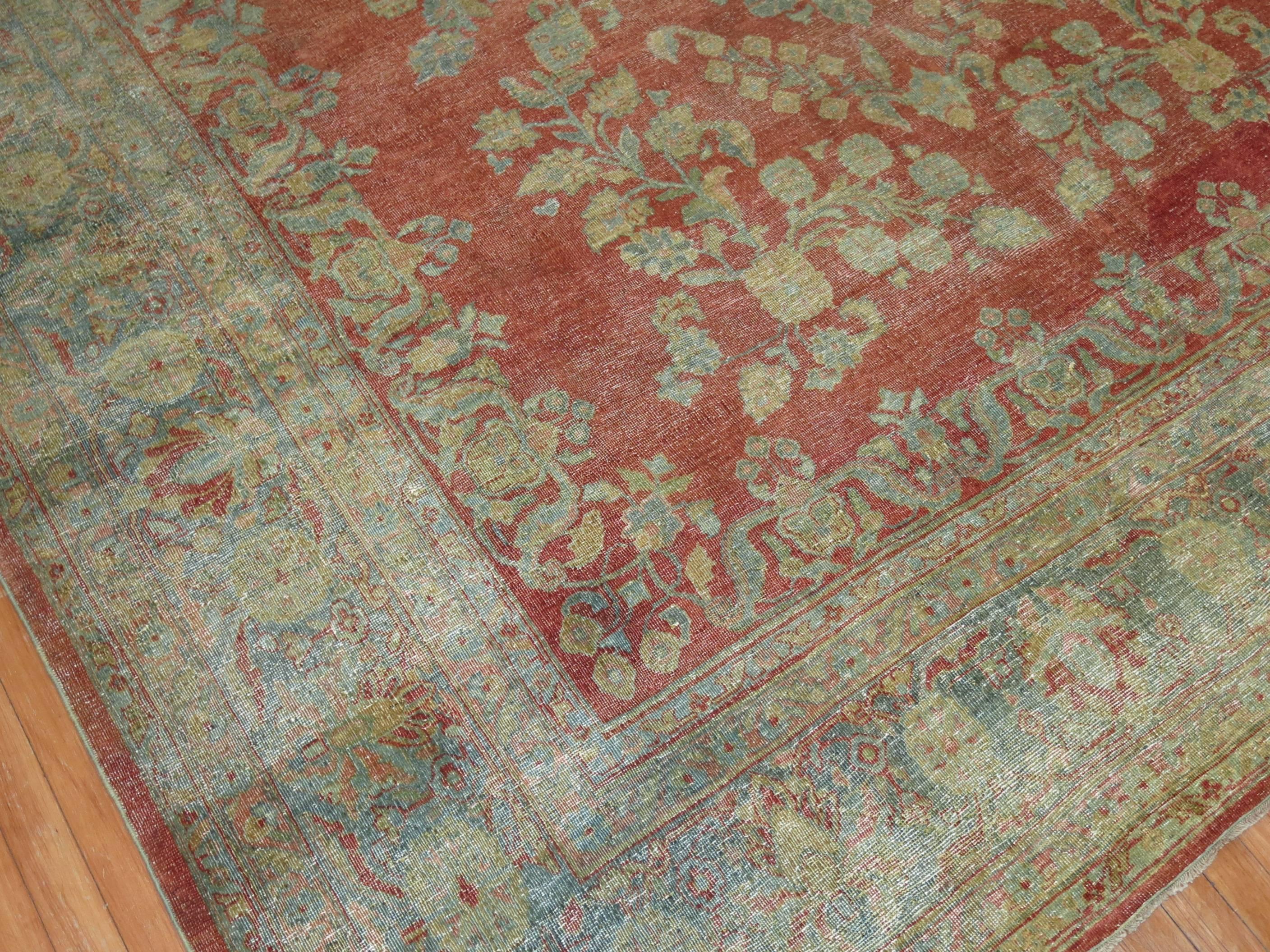 Hand-Knotted Decorative Persian Sarouk Carpet For Sale