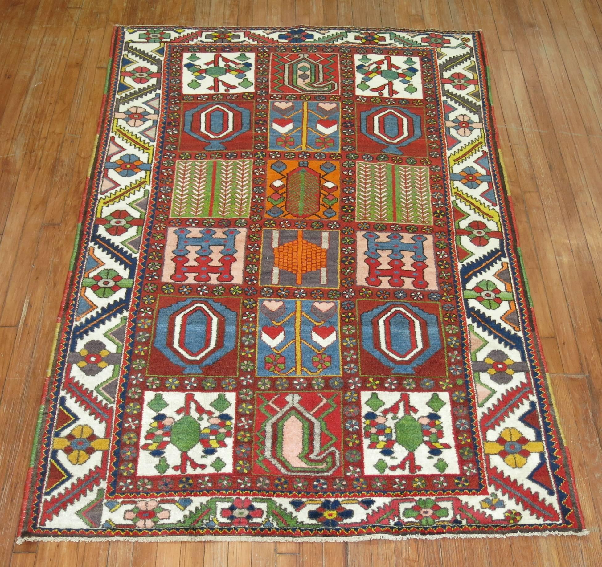 Gustavian Zabihi Collection Vintage Persian Bakhtiari Carpet For Sale