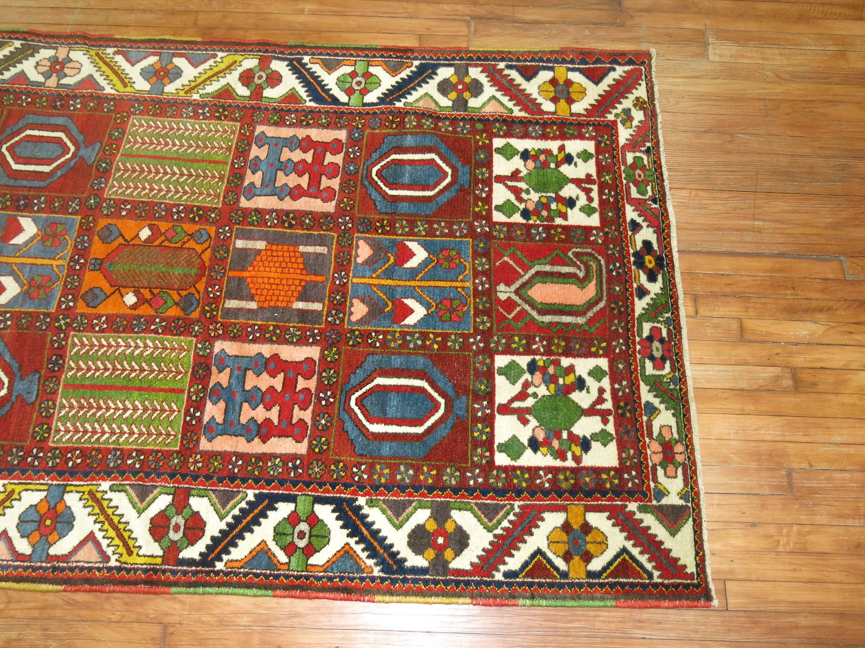 Hand-Knotted Zabihi Collection Vintage Persian Bakhtiari Carpet For Sale