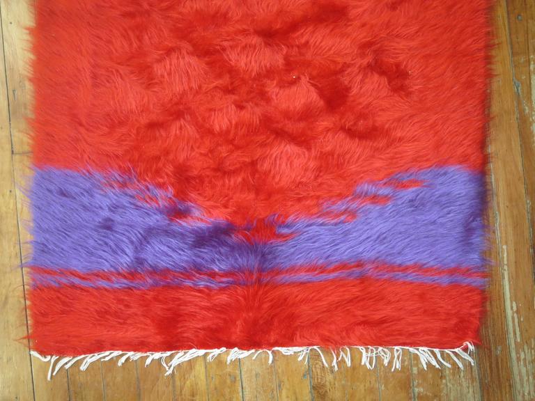 Vintage Mohair Throw Rug For Sale at 1stdibs