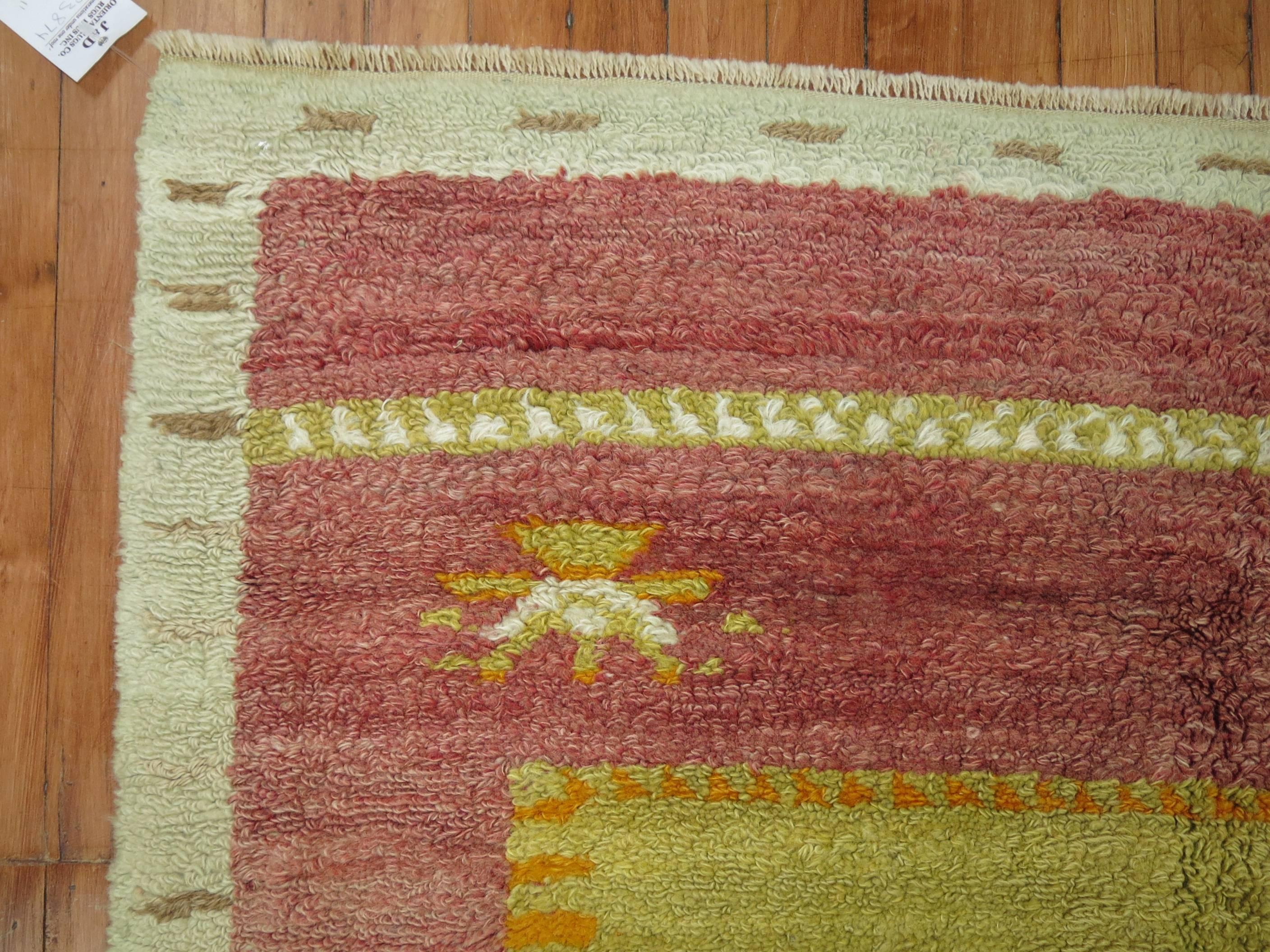 Hand-Knotted Turkish Tulu Carpet