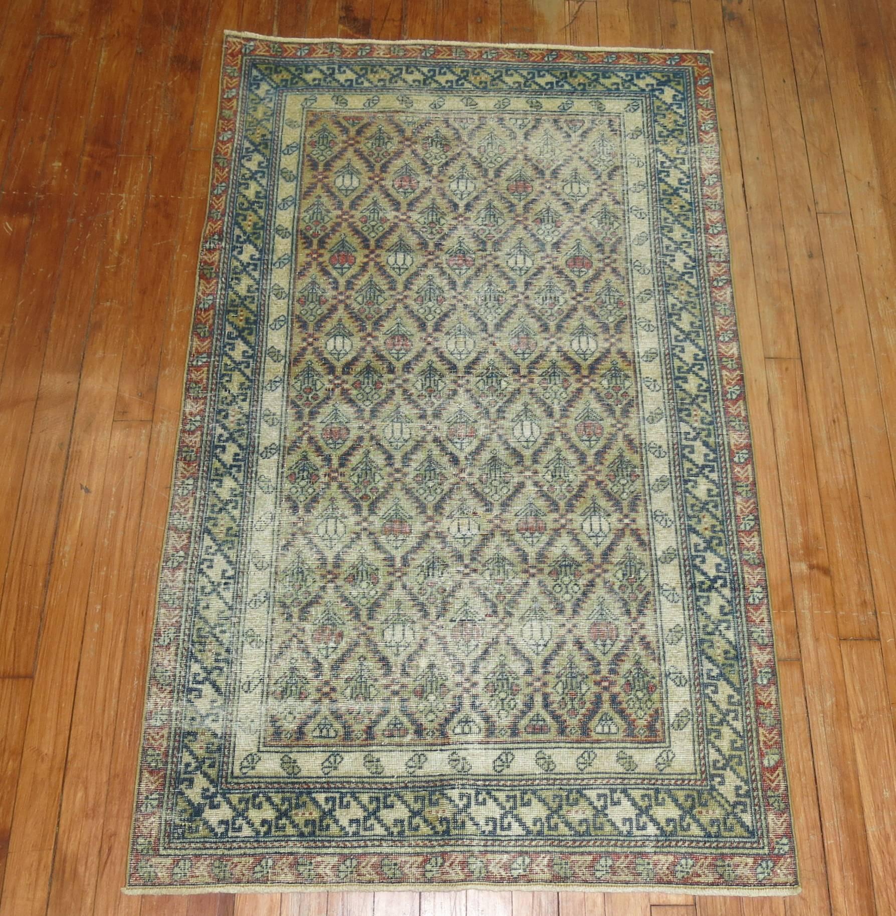 An early 20th-century antique Caucasian Shirvan distressed rug.

2'7'' x 4'7''