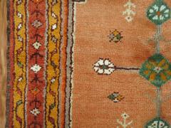 Colorful Antique Oushak Teal Orange Rug, Early 20th Century