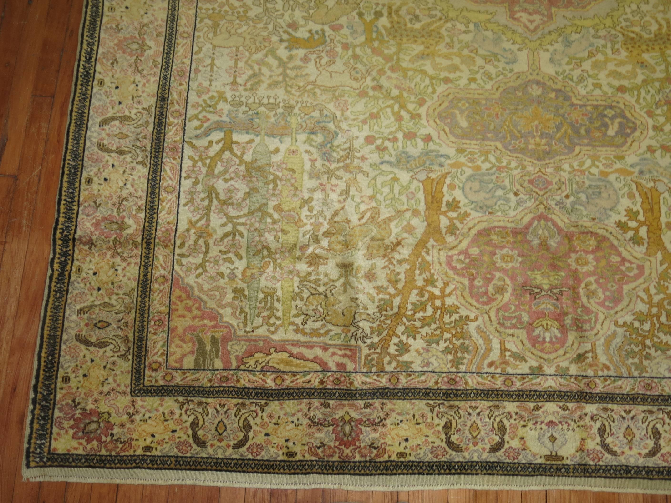 Pictorial Turkish Sivas Animal Rug In Good Condition For Sale In New York, NY