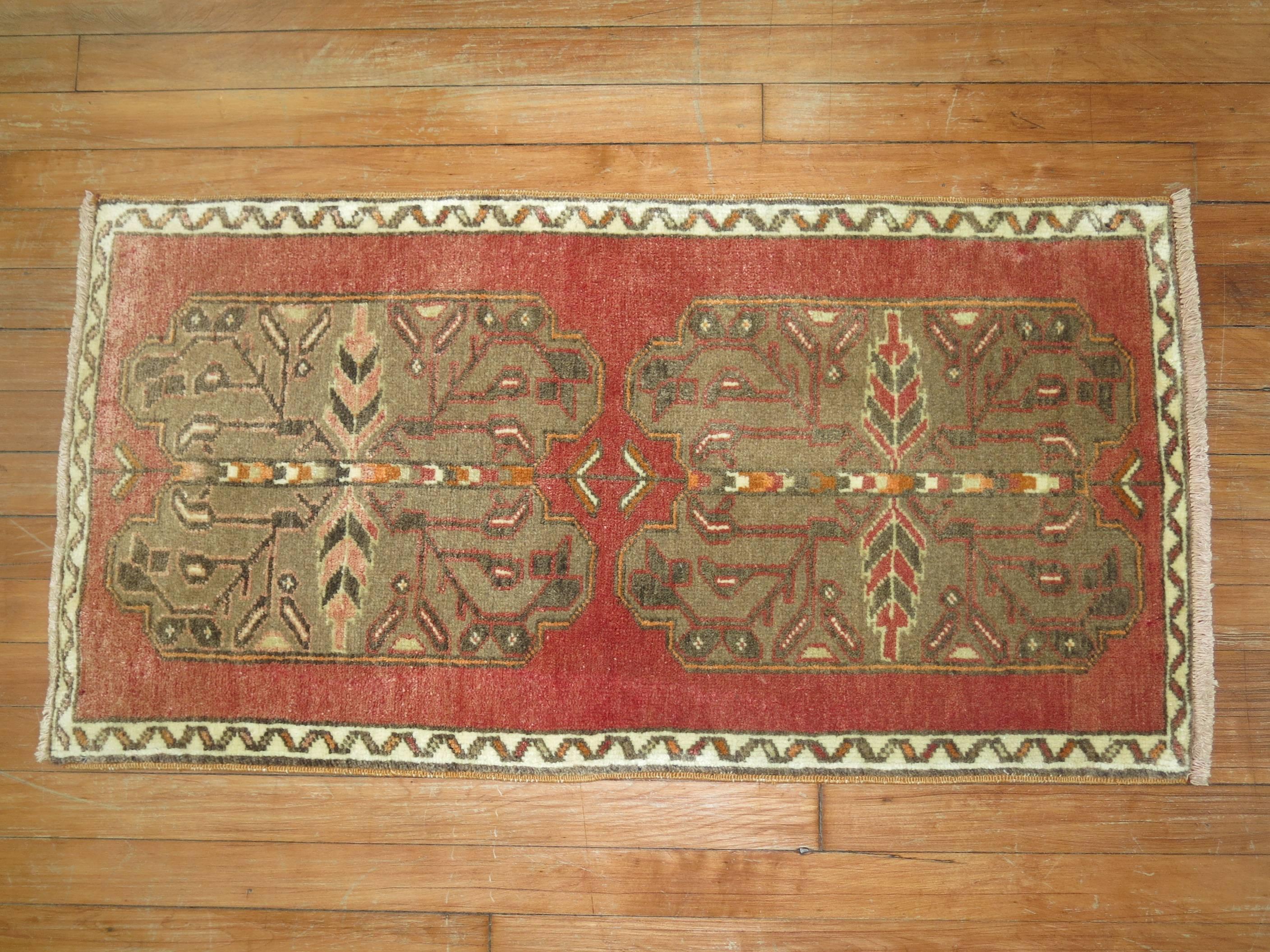 Vintage Anatolian throw size rug mat.
