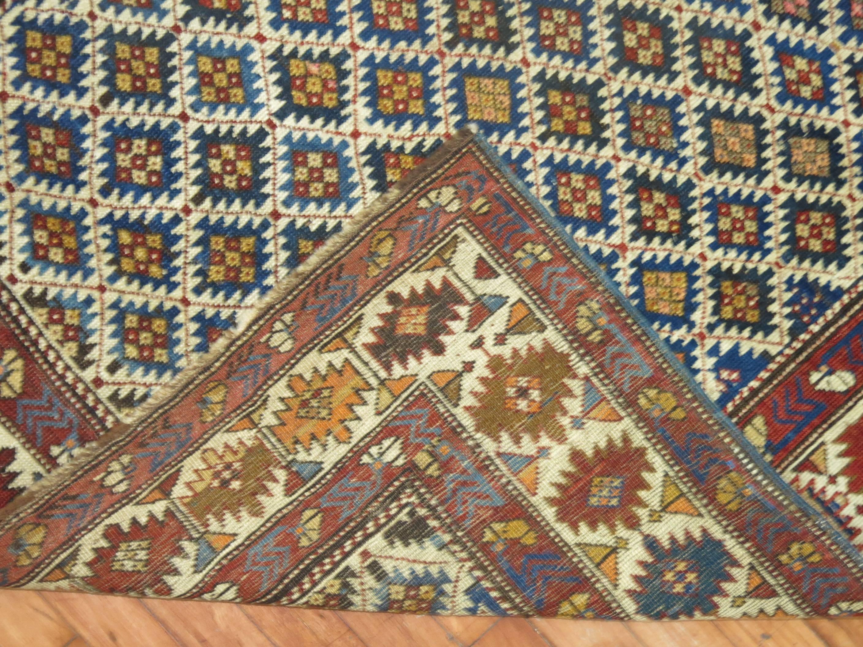 Hand-Woven Antique Caucasian Kuba Rug