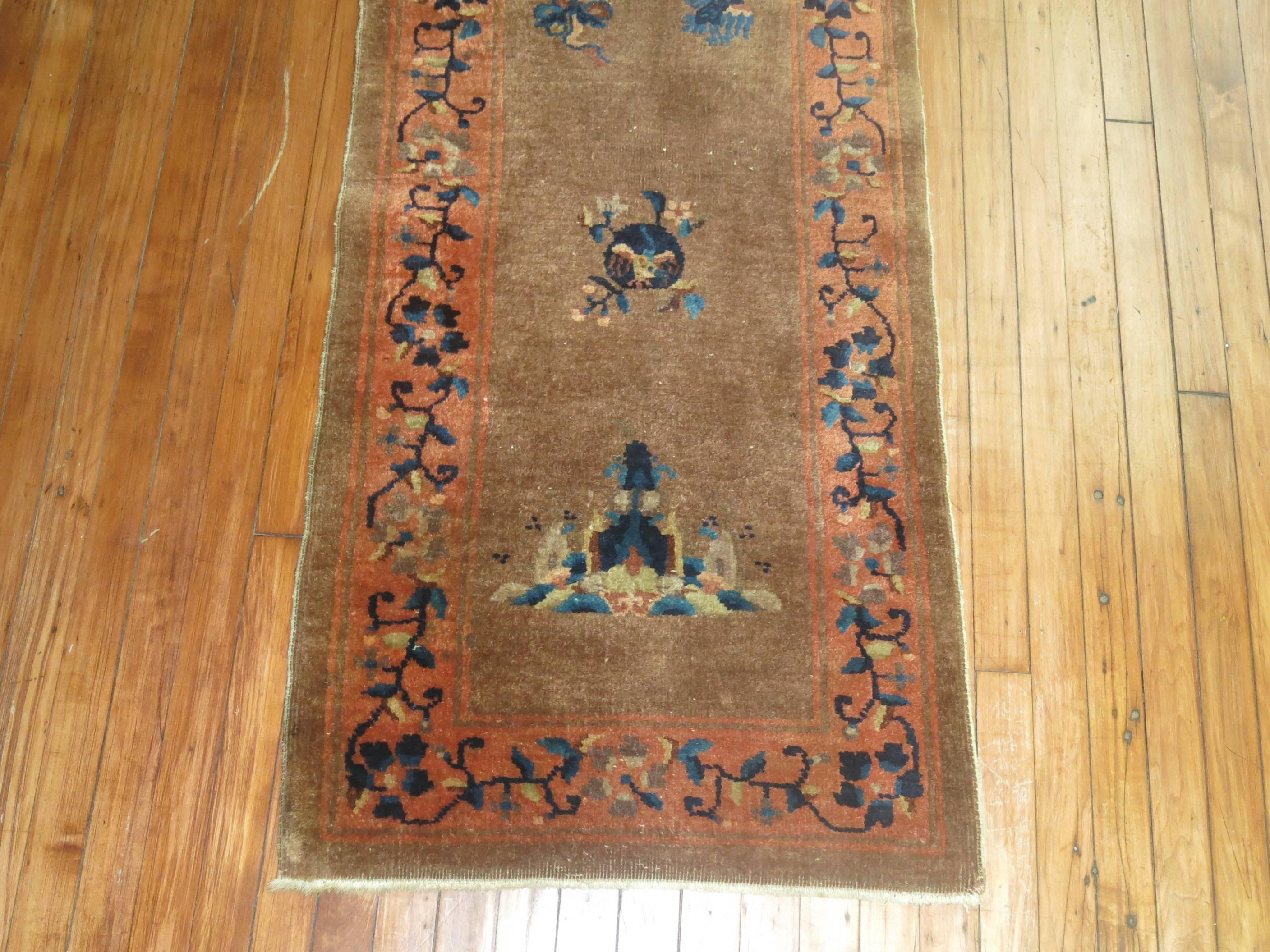 Hand-Knotted Chinese Art Deco Runner