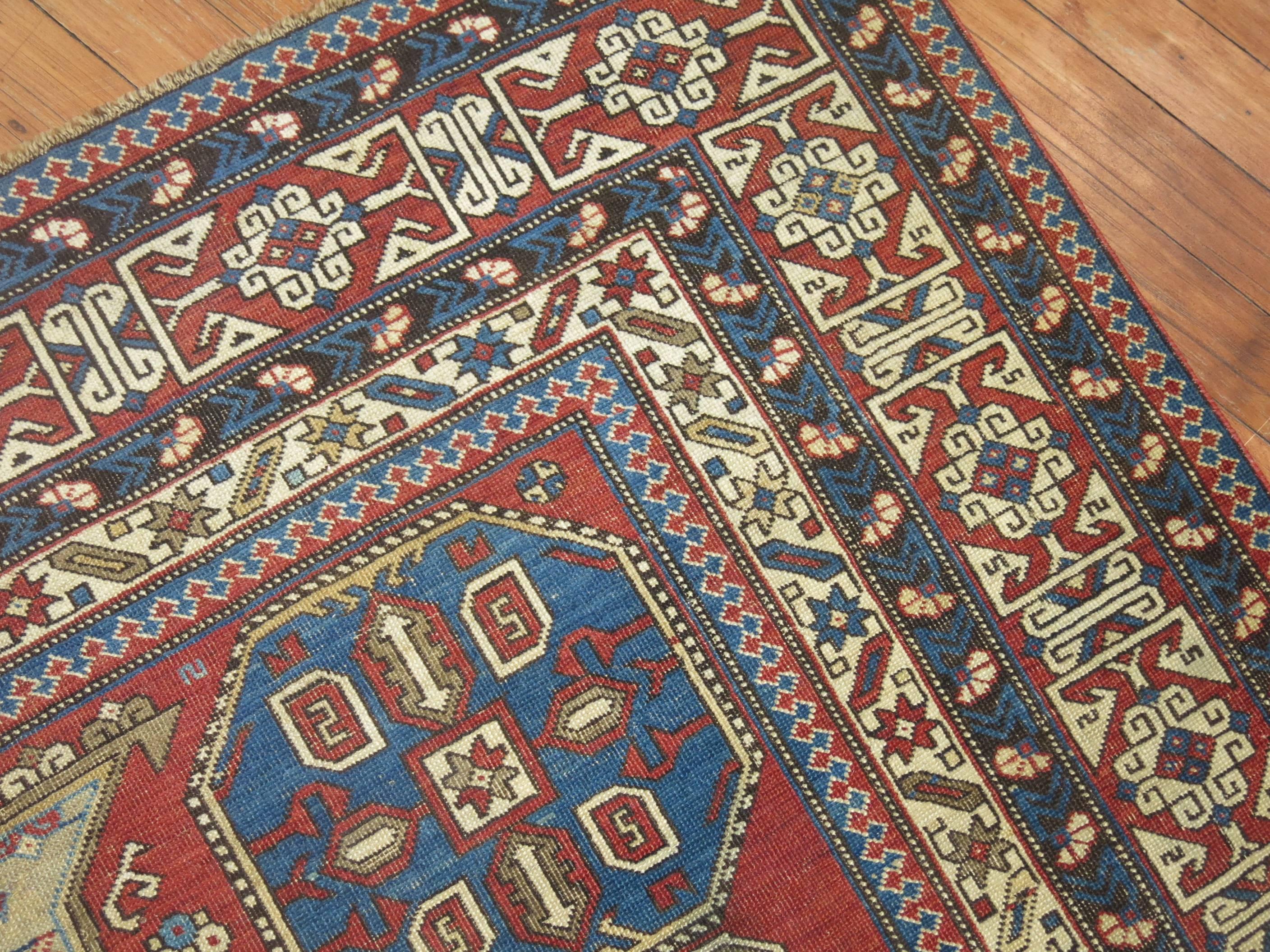 Antique Shirvan Caucasian Rug In Good Condition In New York, NY