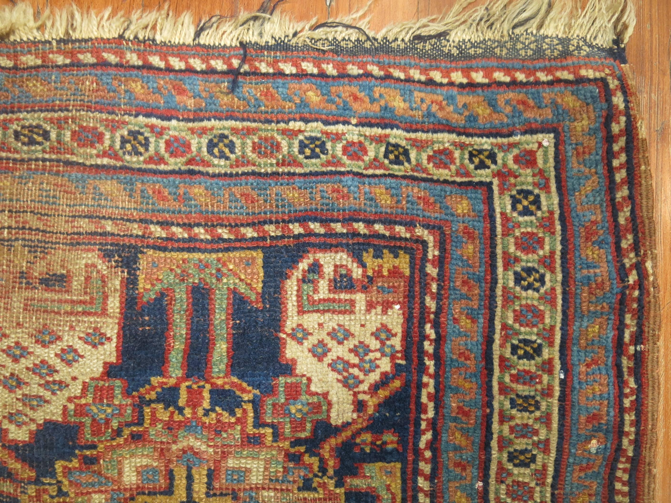 Hand-Woven Tribal Antique Persian Bagface Rug For Sale