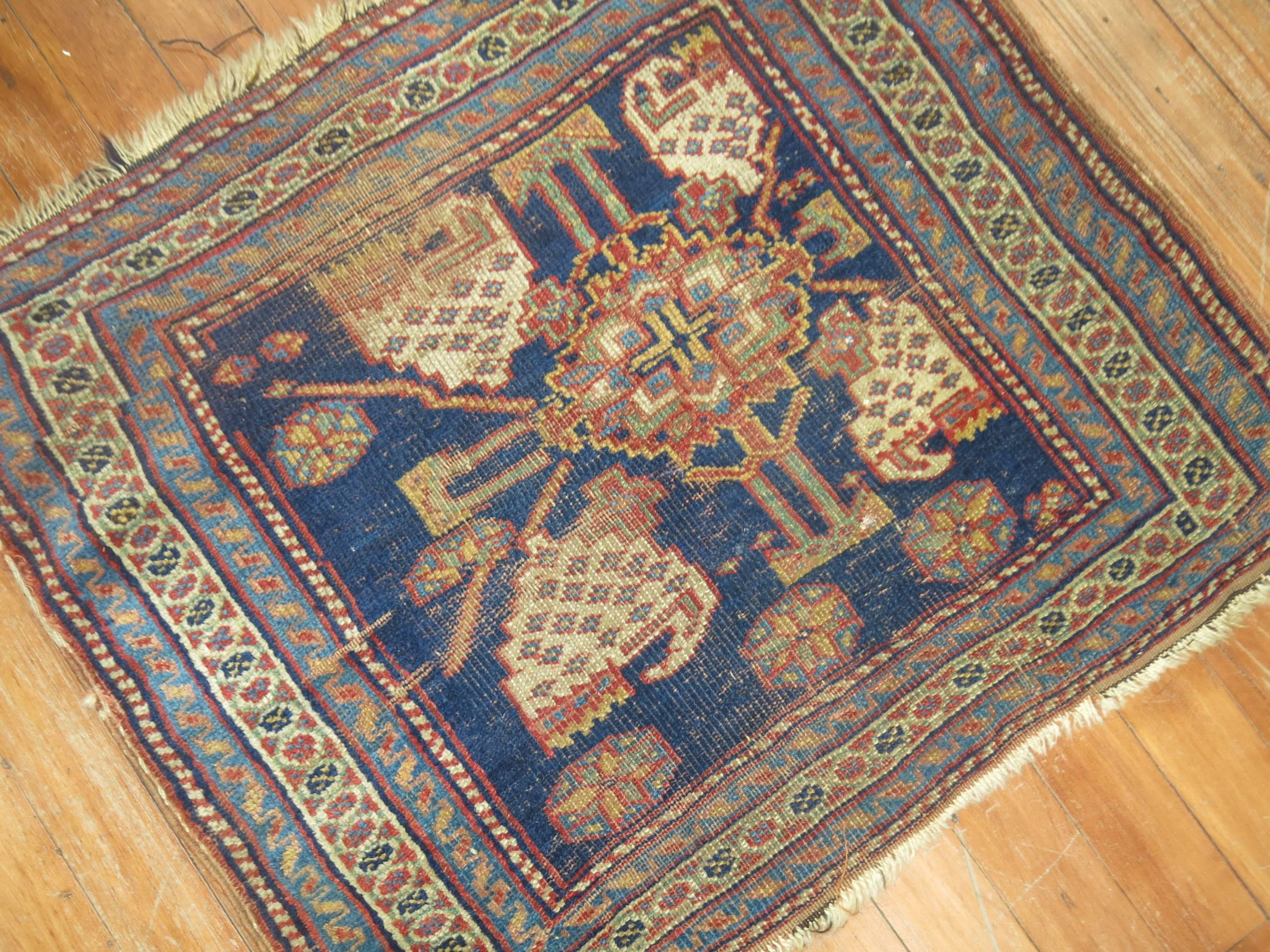 Wool Tribal Antique Persian Bagface Rug For Sale