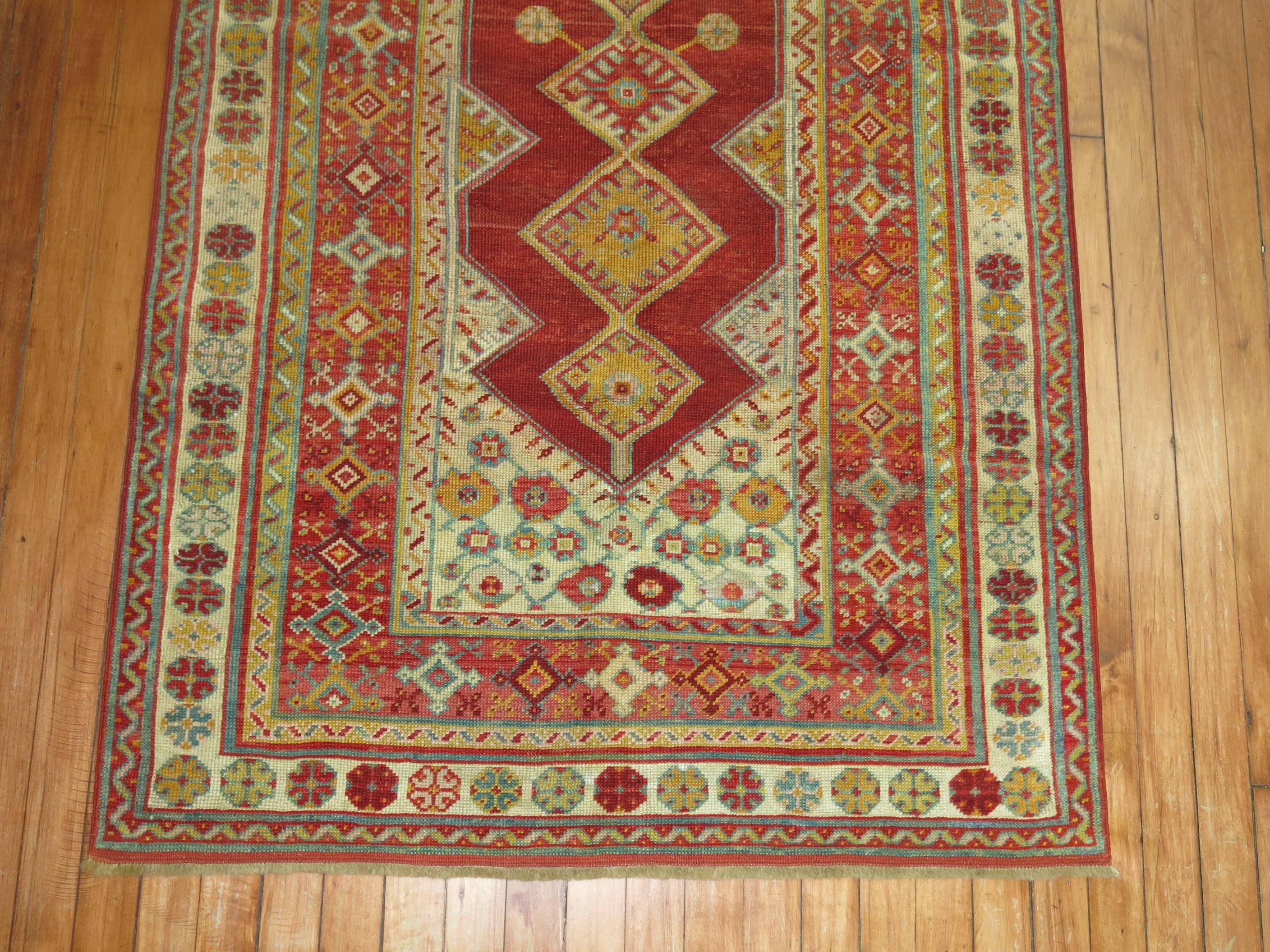 20th Century Antique Turkish Melas Rug
