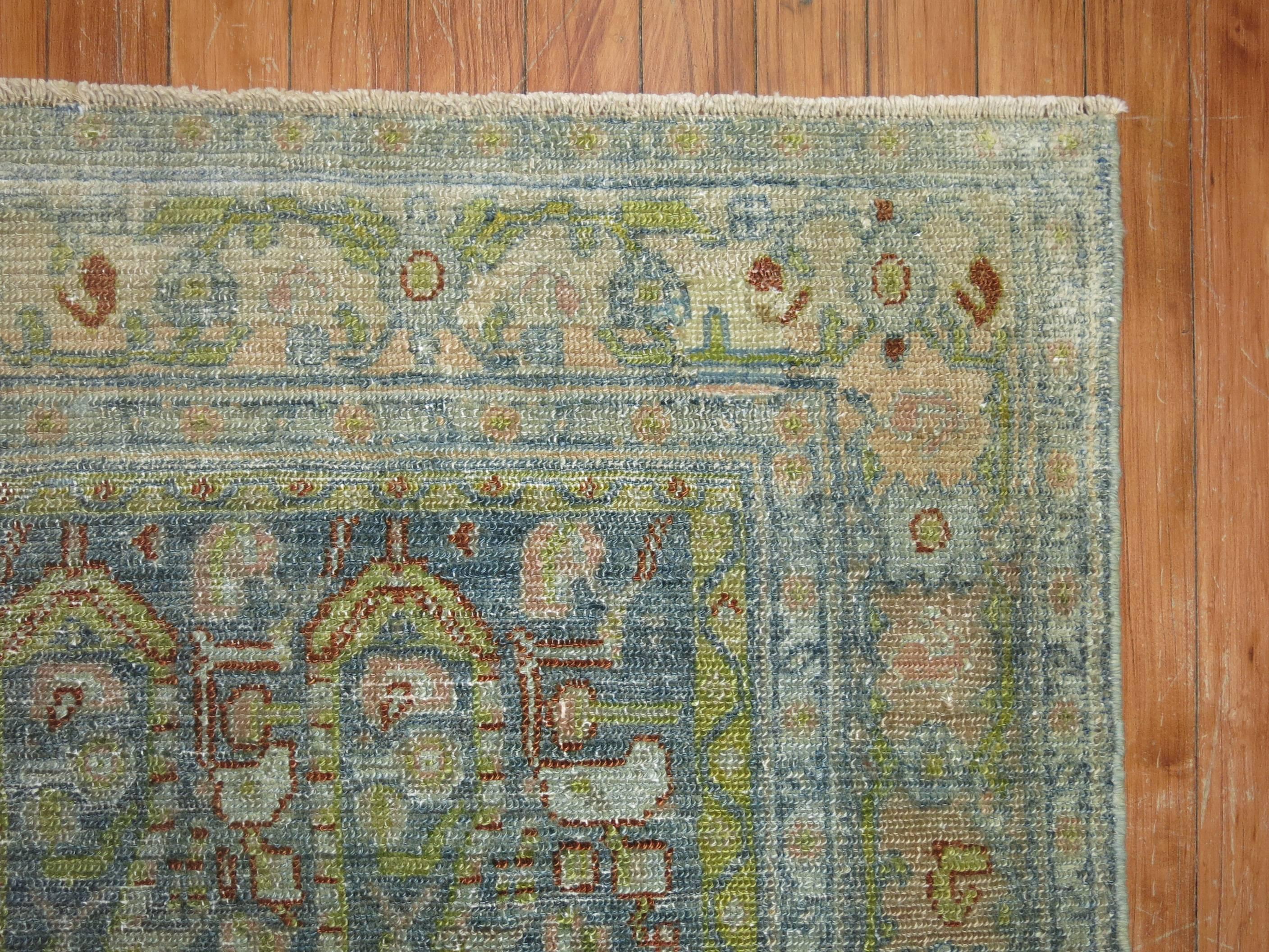 Wool Chartruese Accent Persian Malayer Throw Paisley Motif Decorative Rug