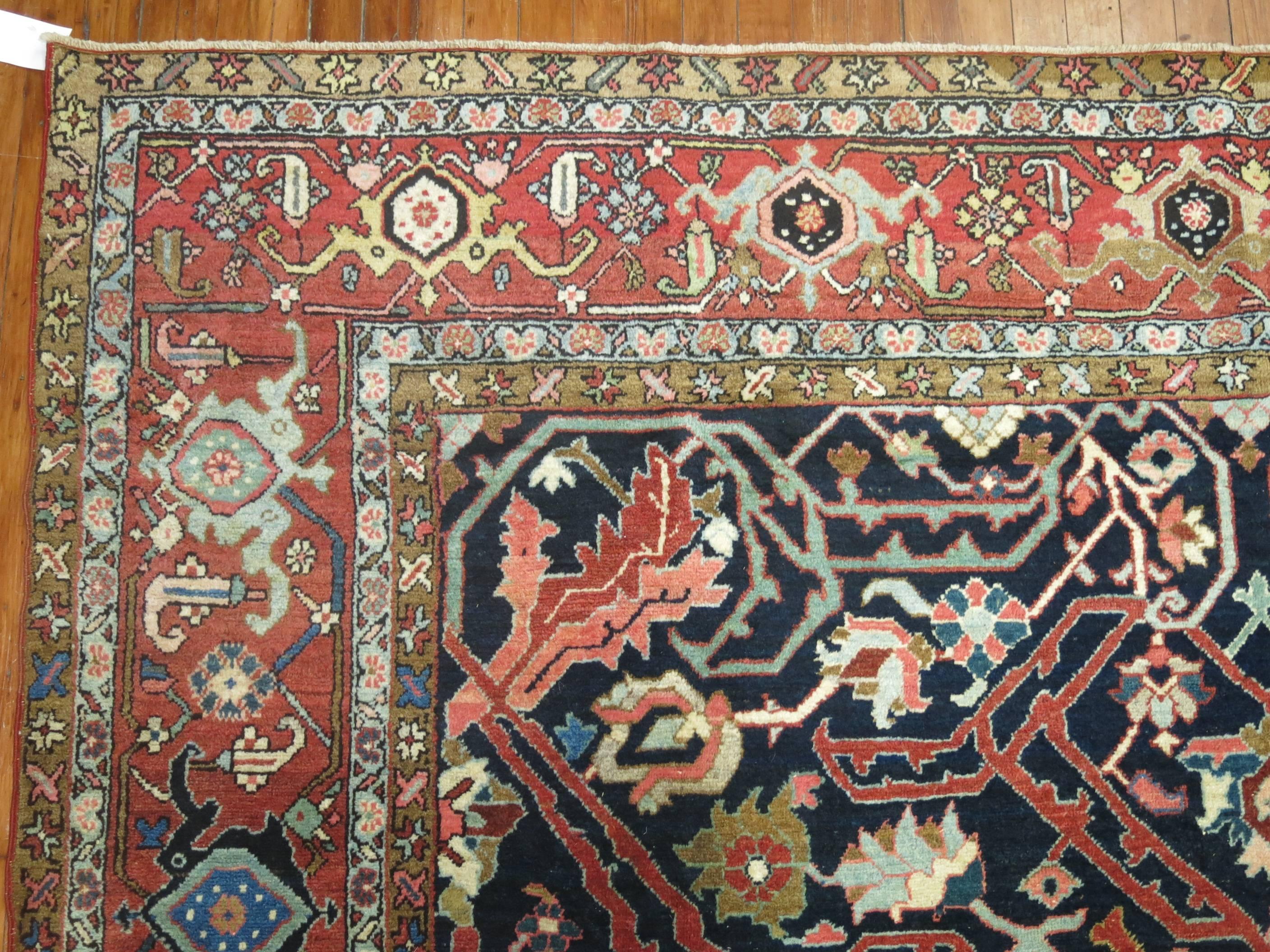 20th Century Antique Persian Serapi Rug