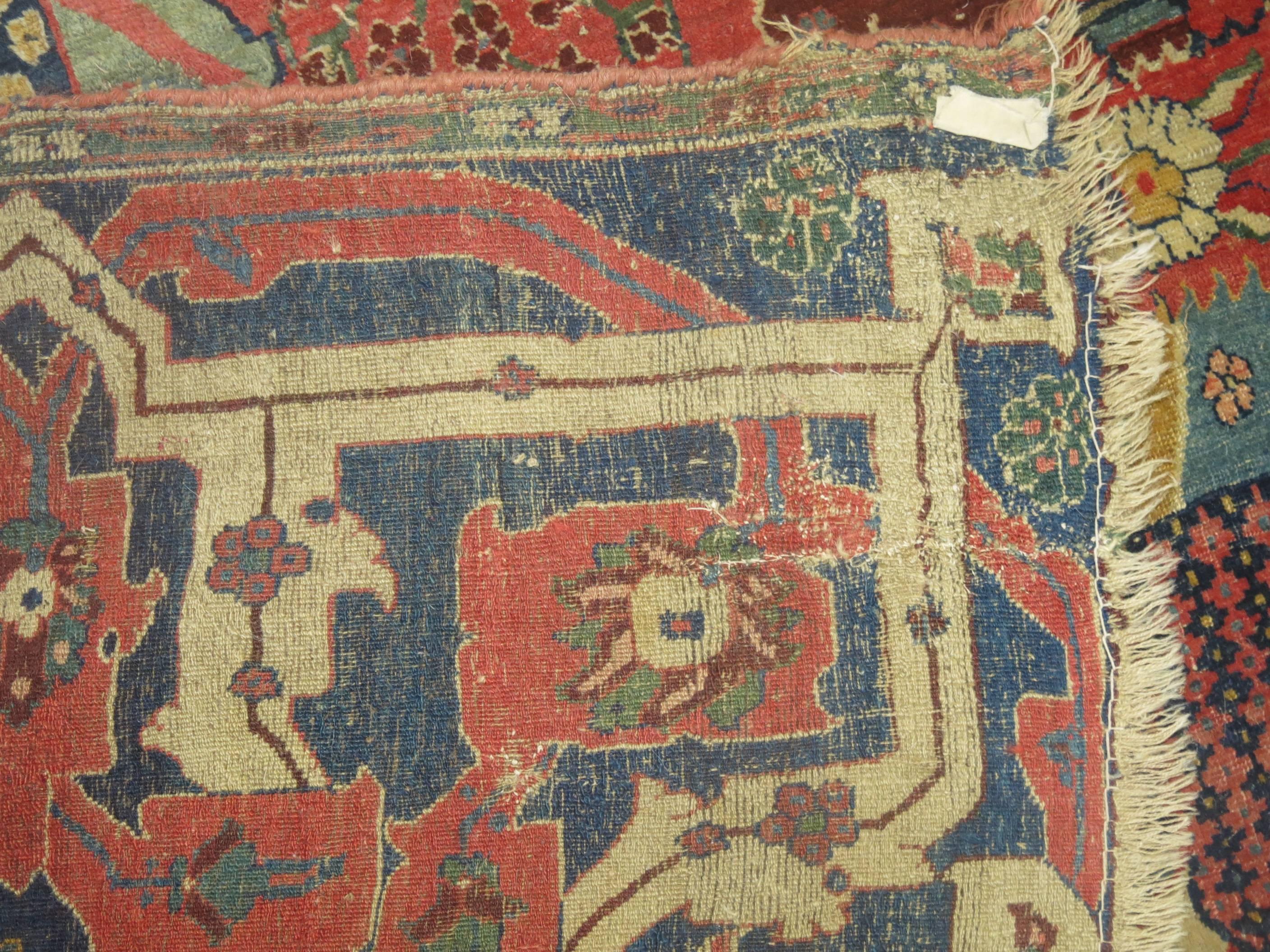 Persian Early 19th Century Antique Bidjar Carpet For Sale