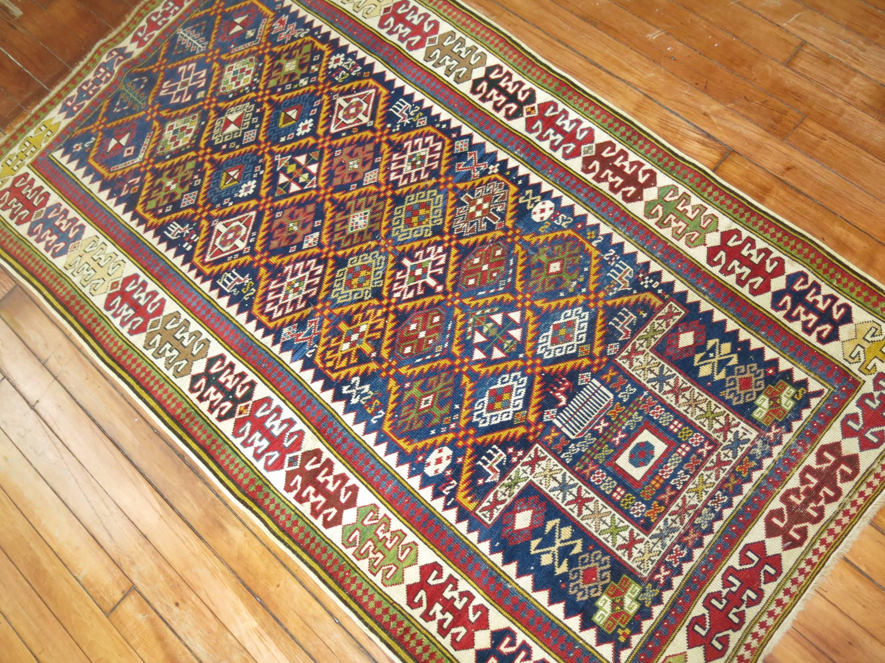 Kazak Collector Level Antique Akstafa Caucasian Prayer Rug