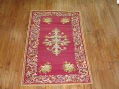 Zabihi Collection Stunning Raspberry Turkish Ghiordes Floral Carpet