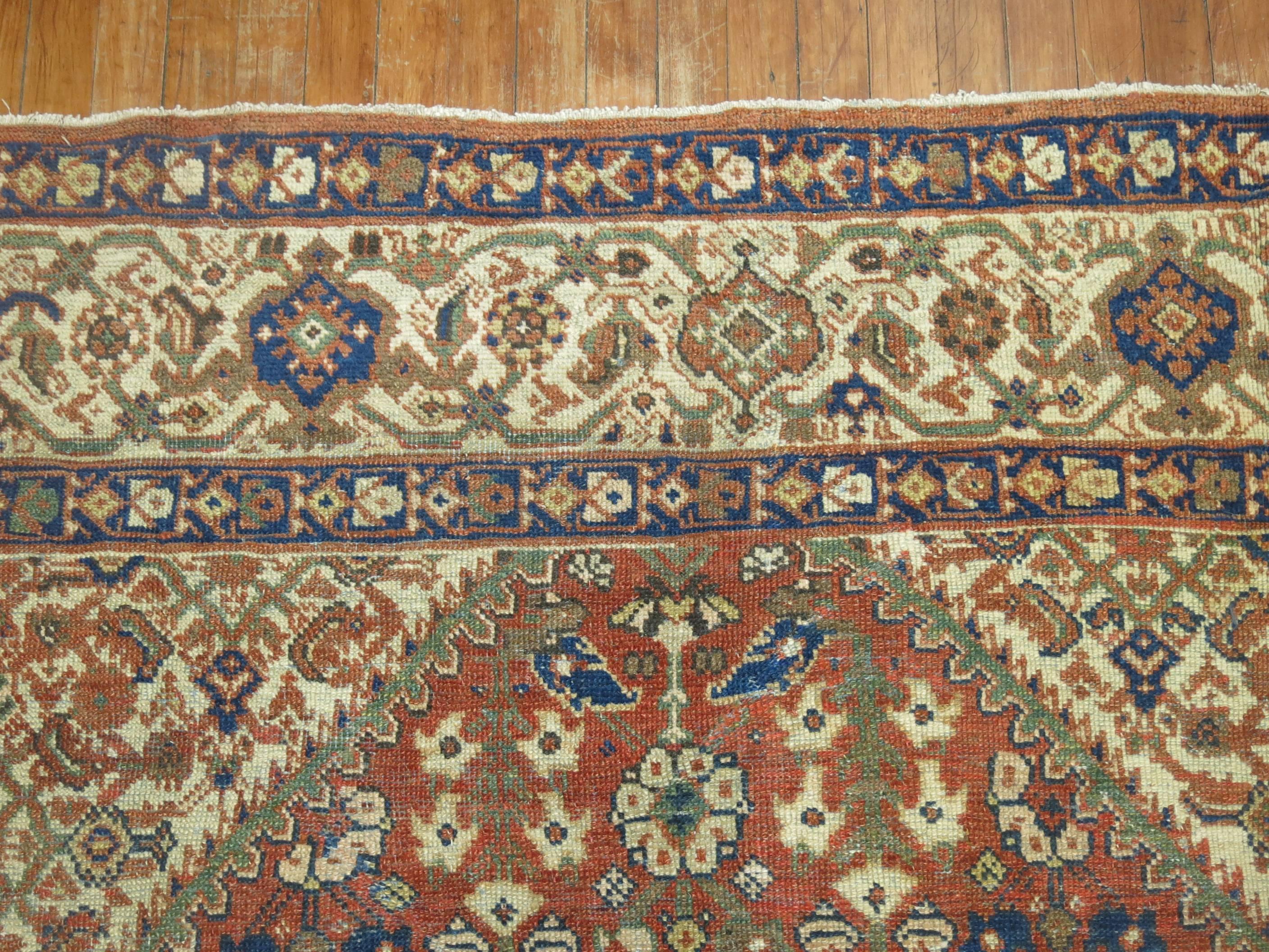 Wool Antique Persian Mahal Rug