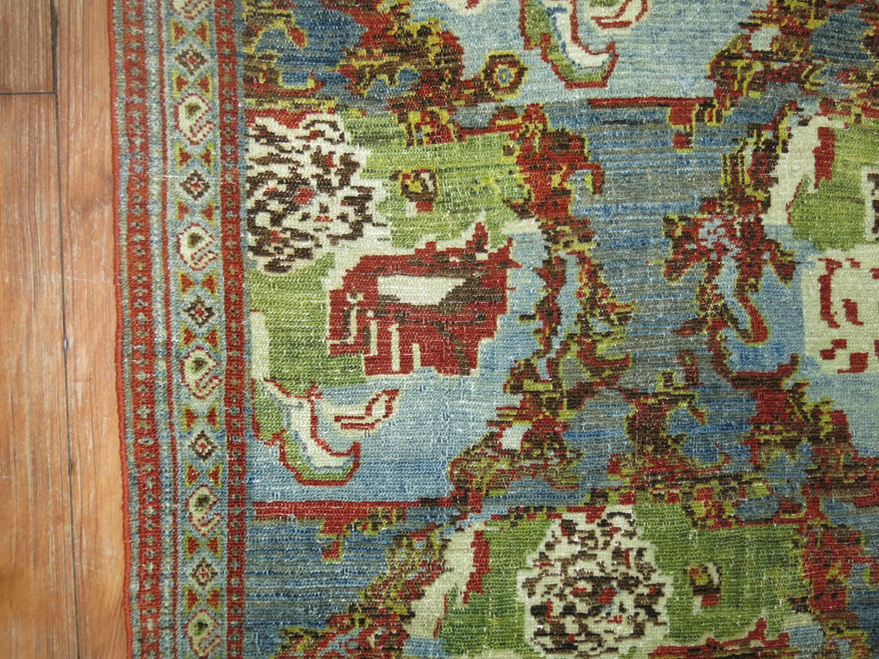 Zabihi Collection Schöner Mini Antiker Persischer Senneh Teppich (20. Jahrhundert) im Angebot