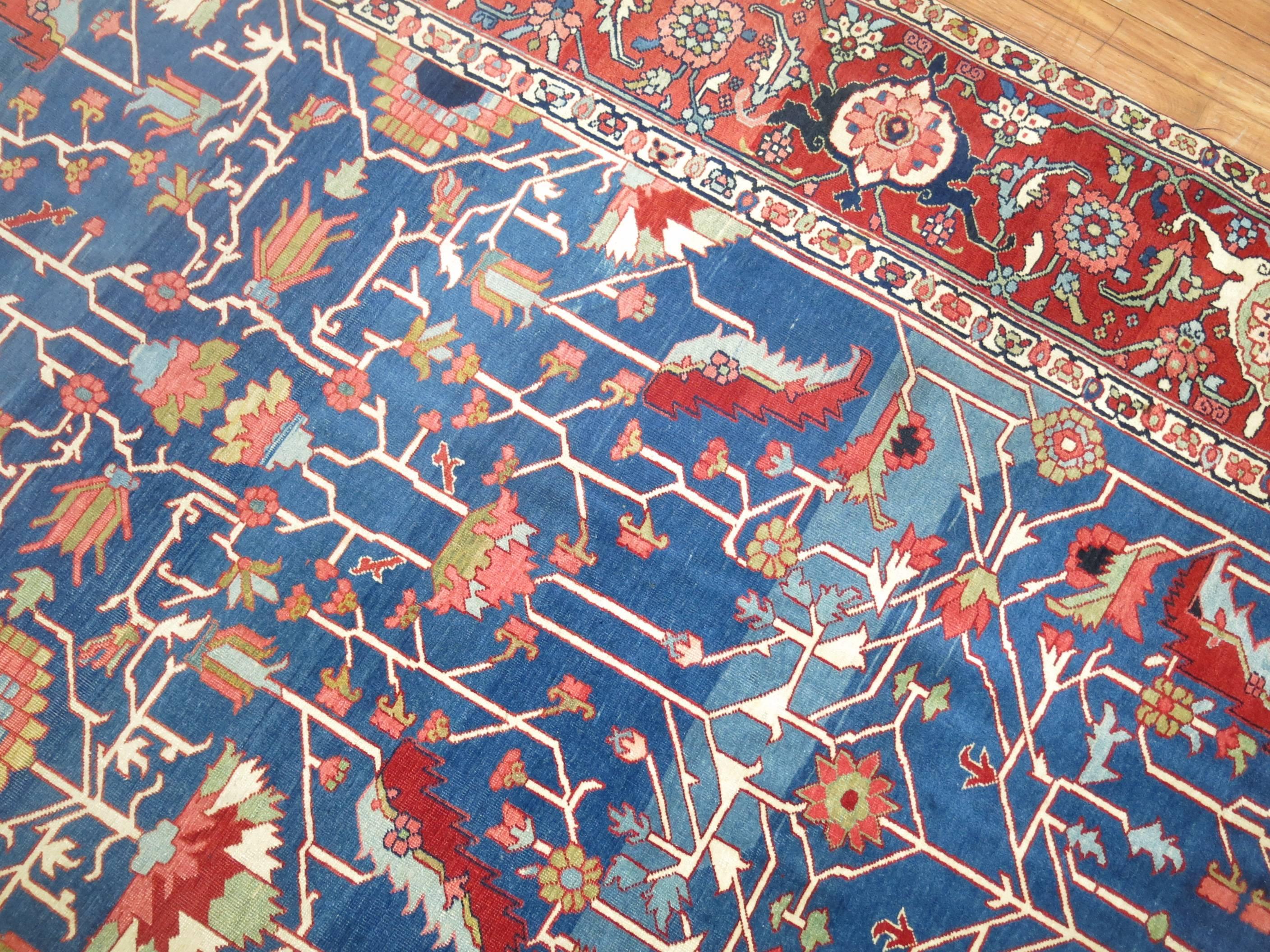 19th Century Antique Persian Serapi All-Over Motif Rug, Northwest Persia For Sale