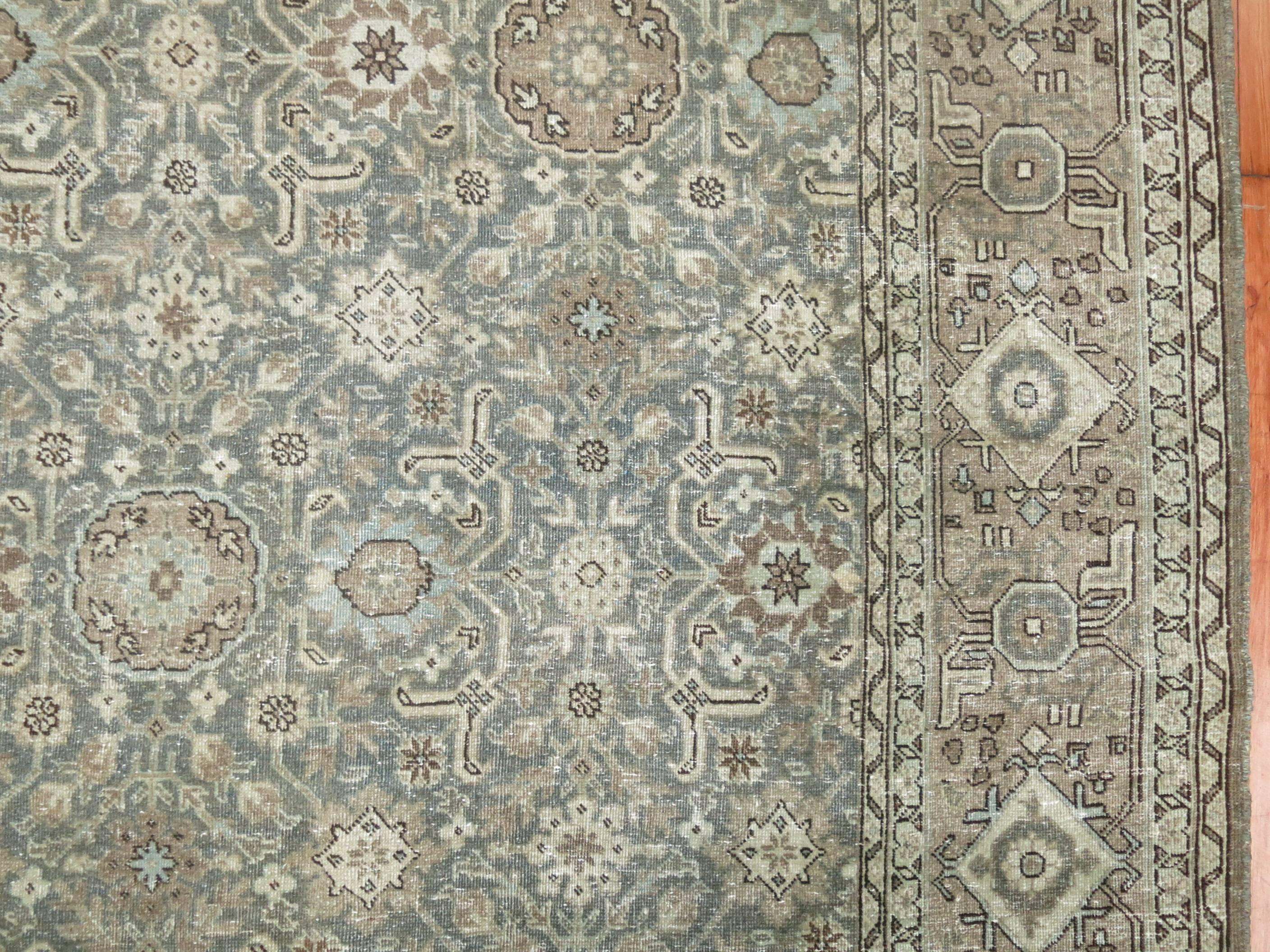 Hand-Knotted Antique Persian Tabriz For Sale