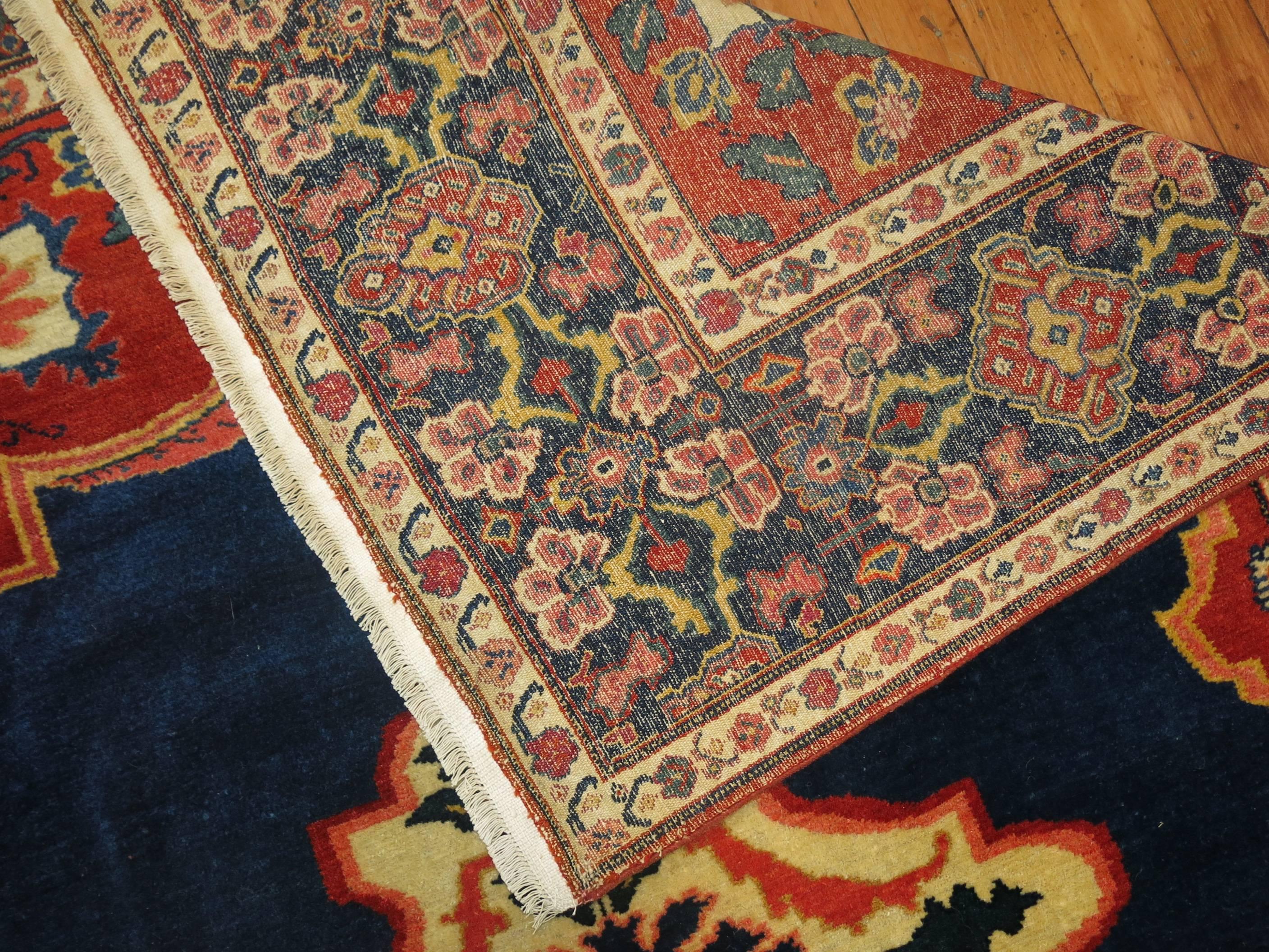 Jewel Toned Antique Persian Senneh Rug In Excellent Condition In New York, NY