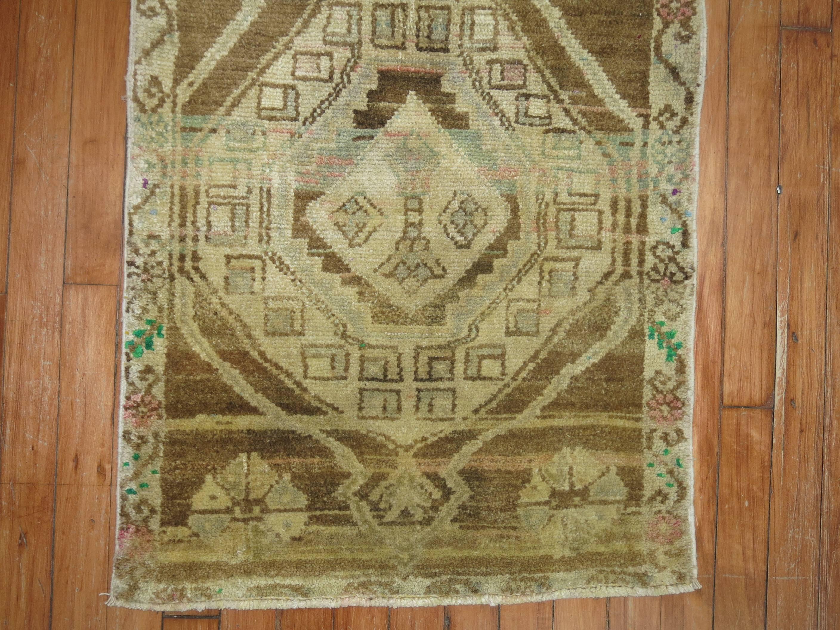 Hand-Woven Vintage Anatolian Mat Size Rug