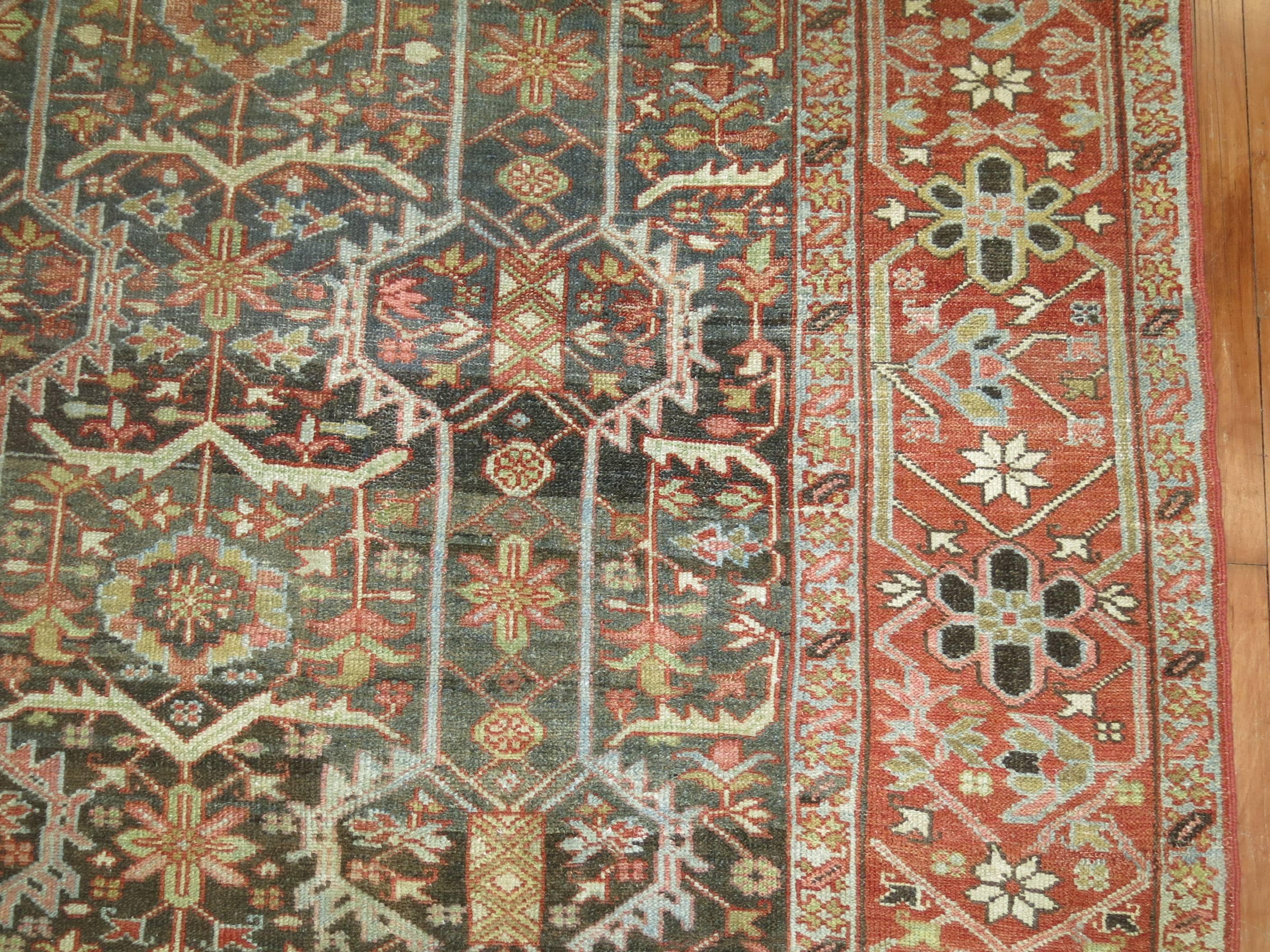 Antique Persian Heriz Decorative Rug For Sale 2