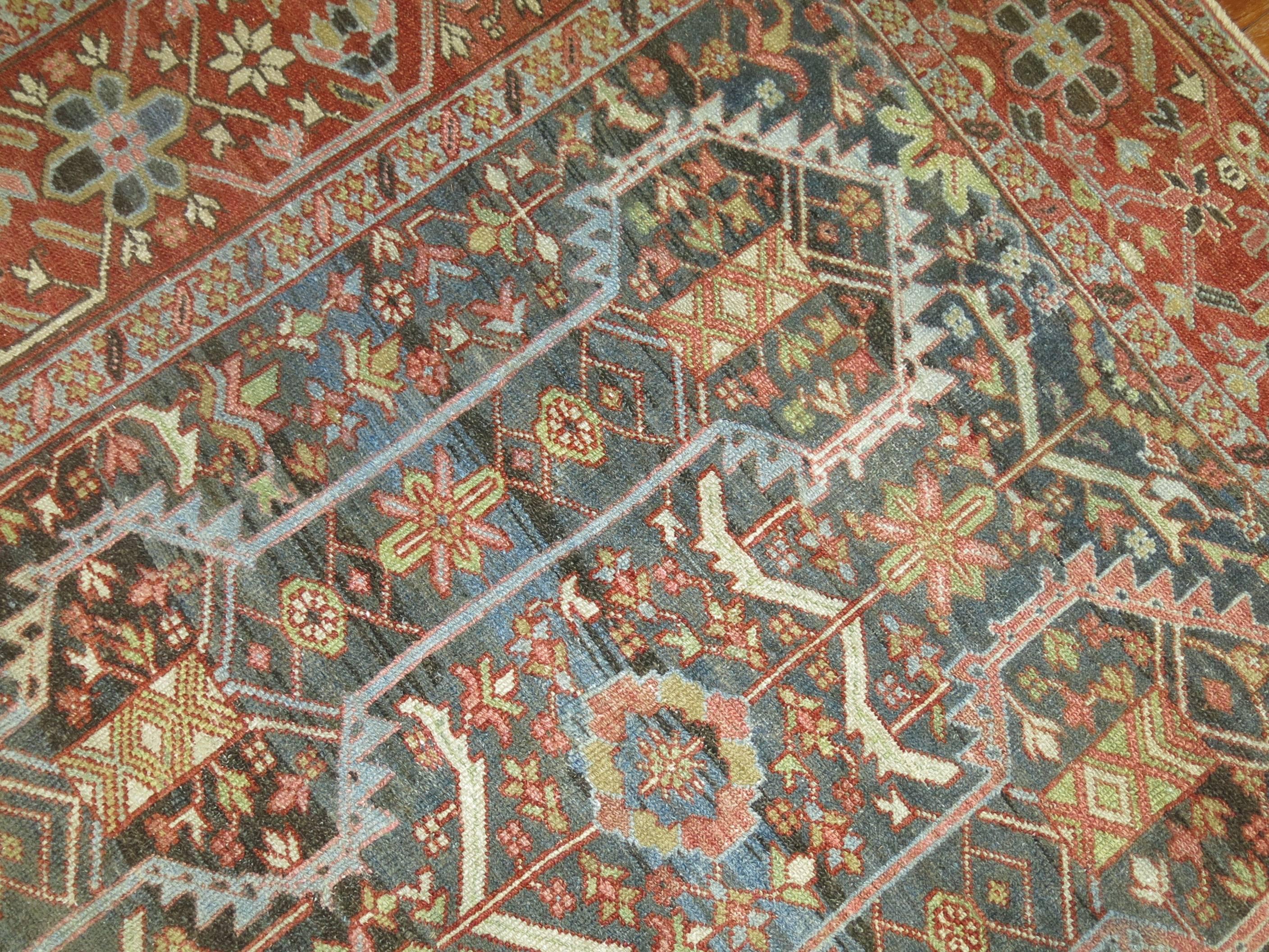 Antique Persian Heriz Decorative Rug For Sale 1