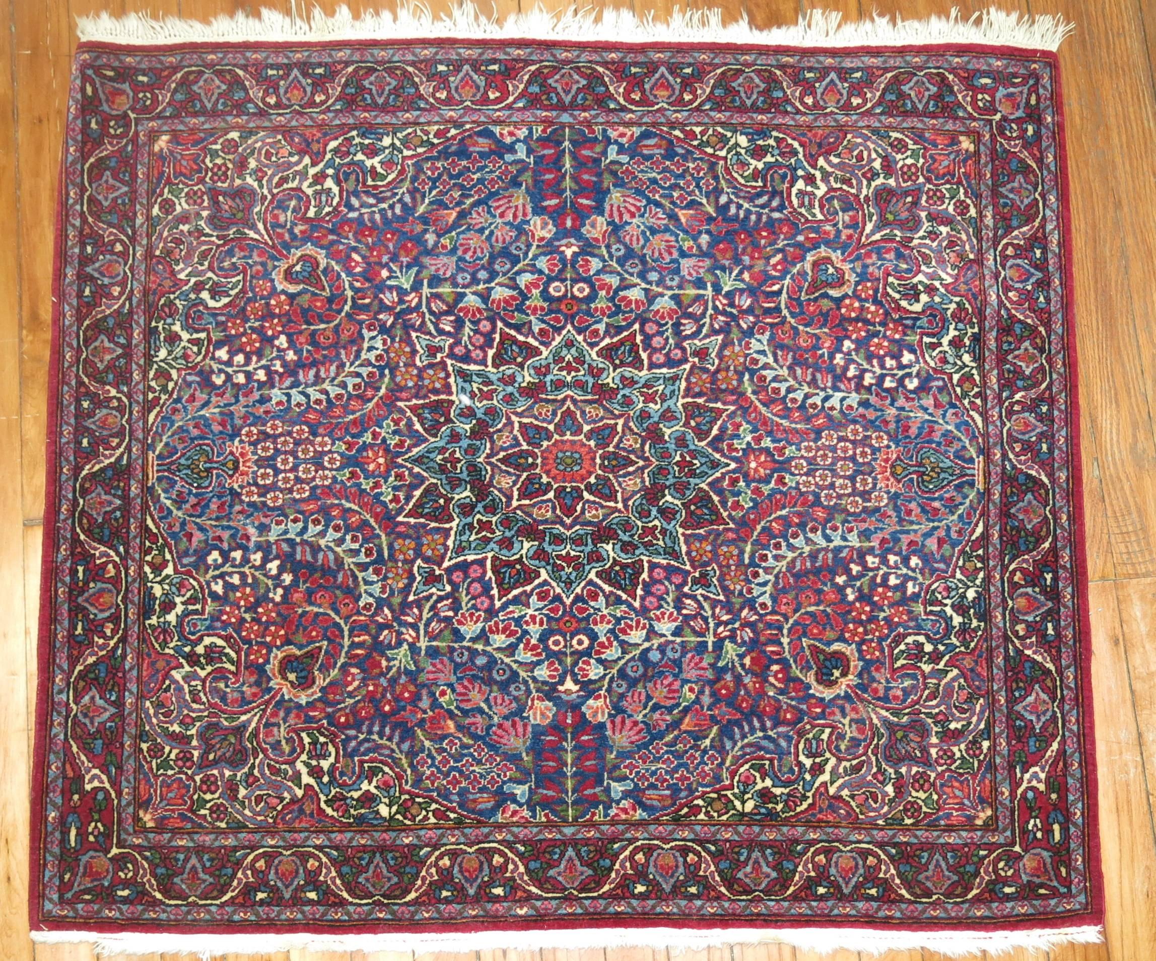Connoisseur caliber Rare Size Persian Yazd rug.

Antique rugs from Iran are always referred to by the region where they were woven. Halfway between the cities of Isfahan and Kerman, Yazd became of the more infamous and classical Persian rugs and