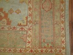 Zabihi Collection Blue Antique Turkish Oushak Rug