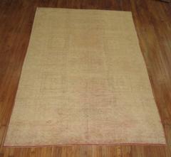 Pale Salmon Vintage Turkish Oushak Rug